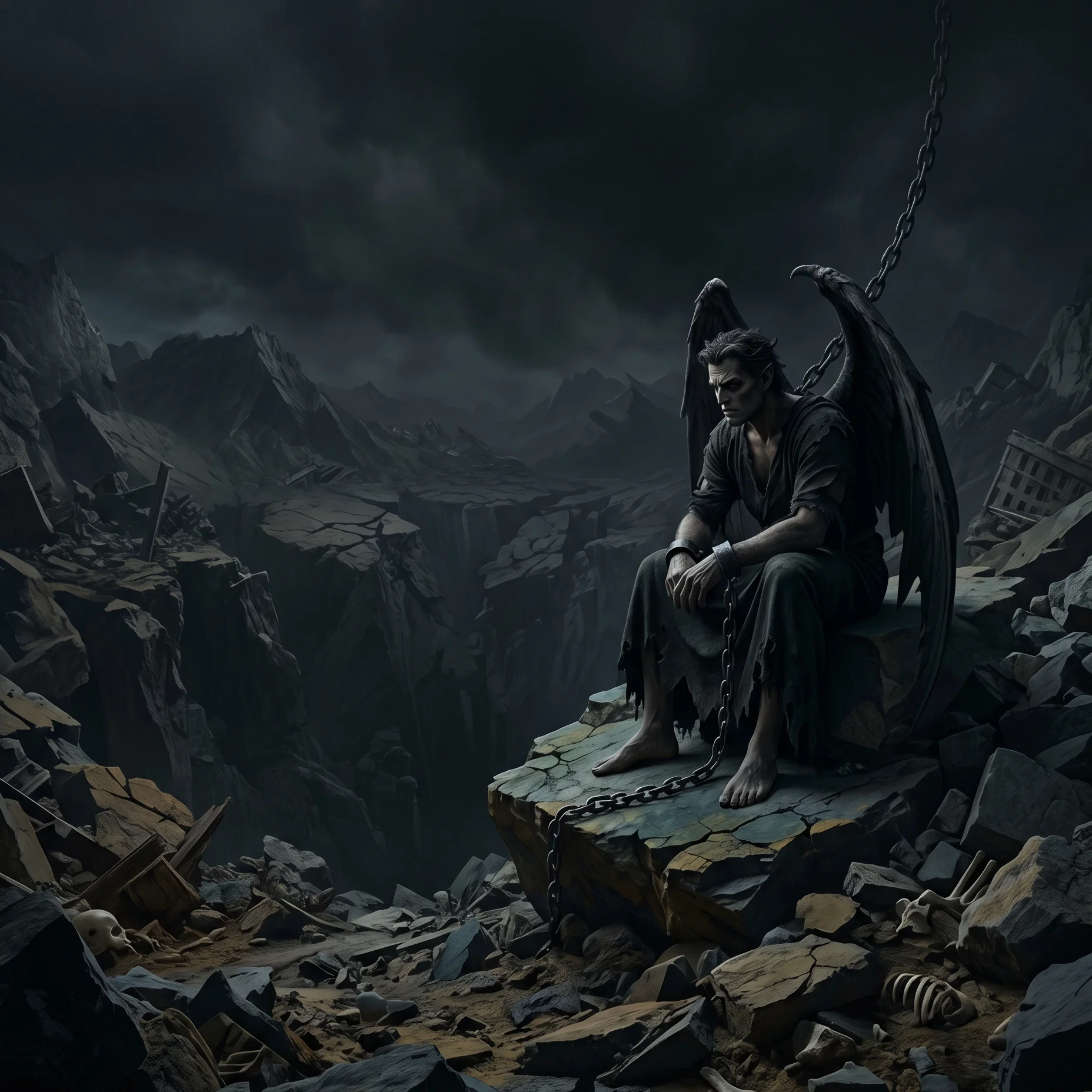 The Fallen One Bound in Darkness