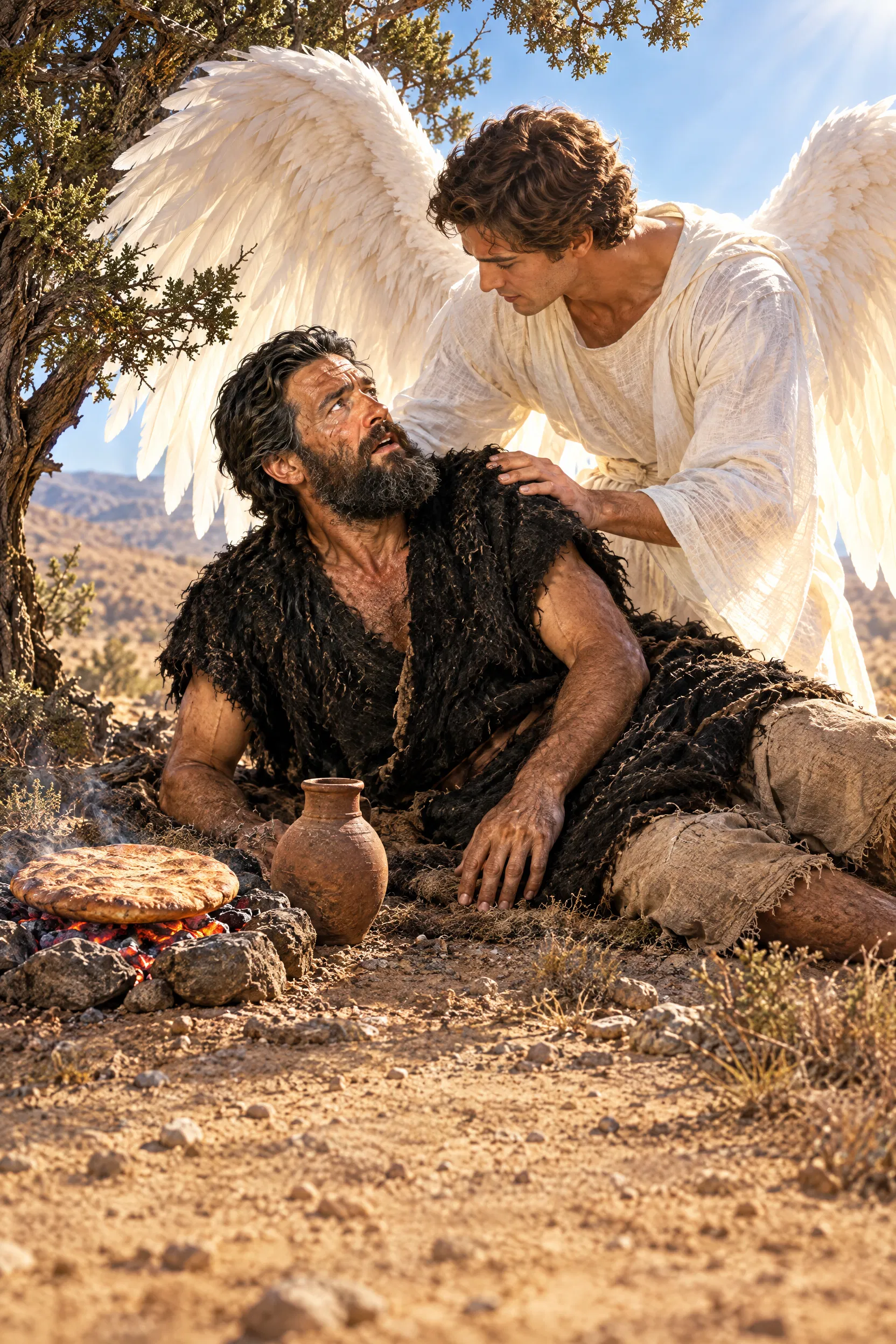 An Angel Wakes Elijah Under the Juniper