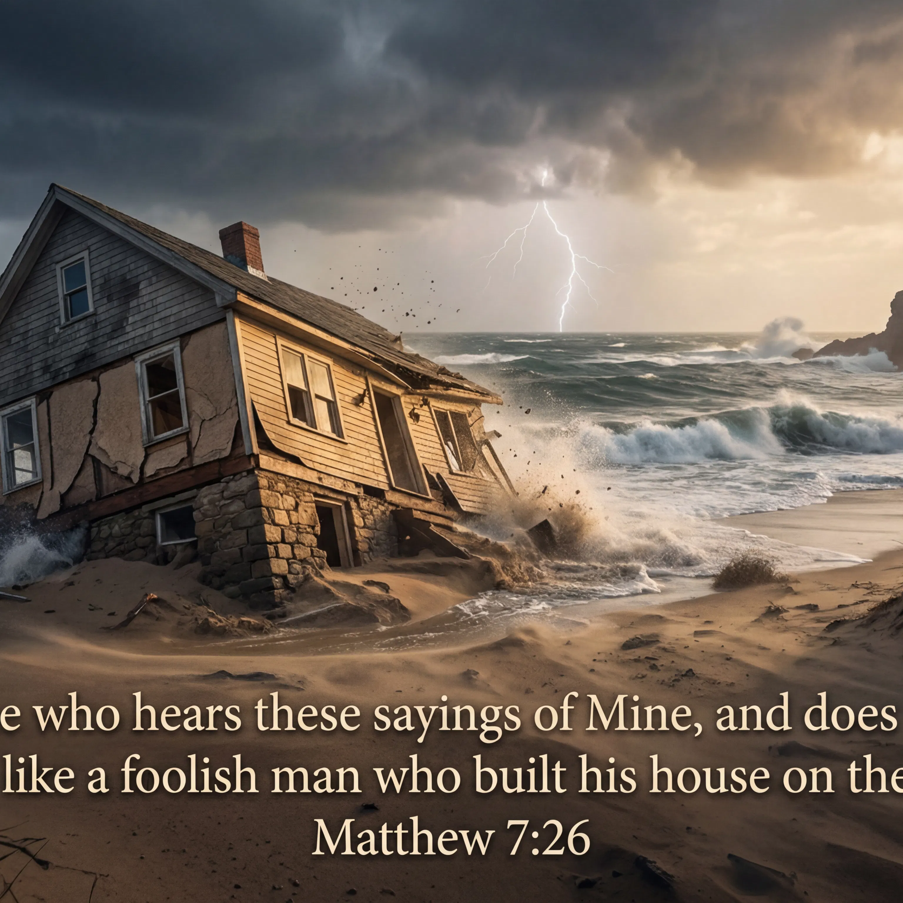 The House Built on Sand Collapsing in the Storm