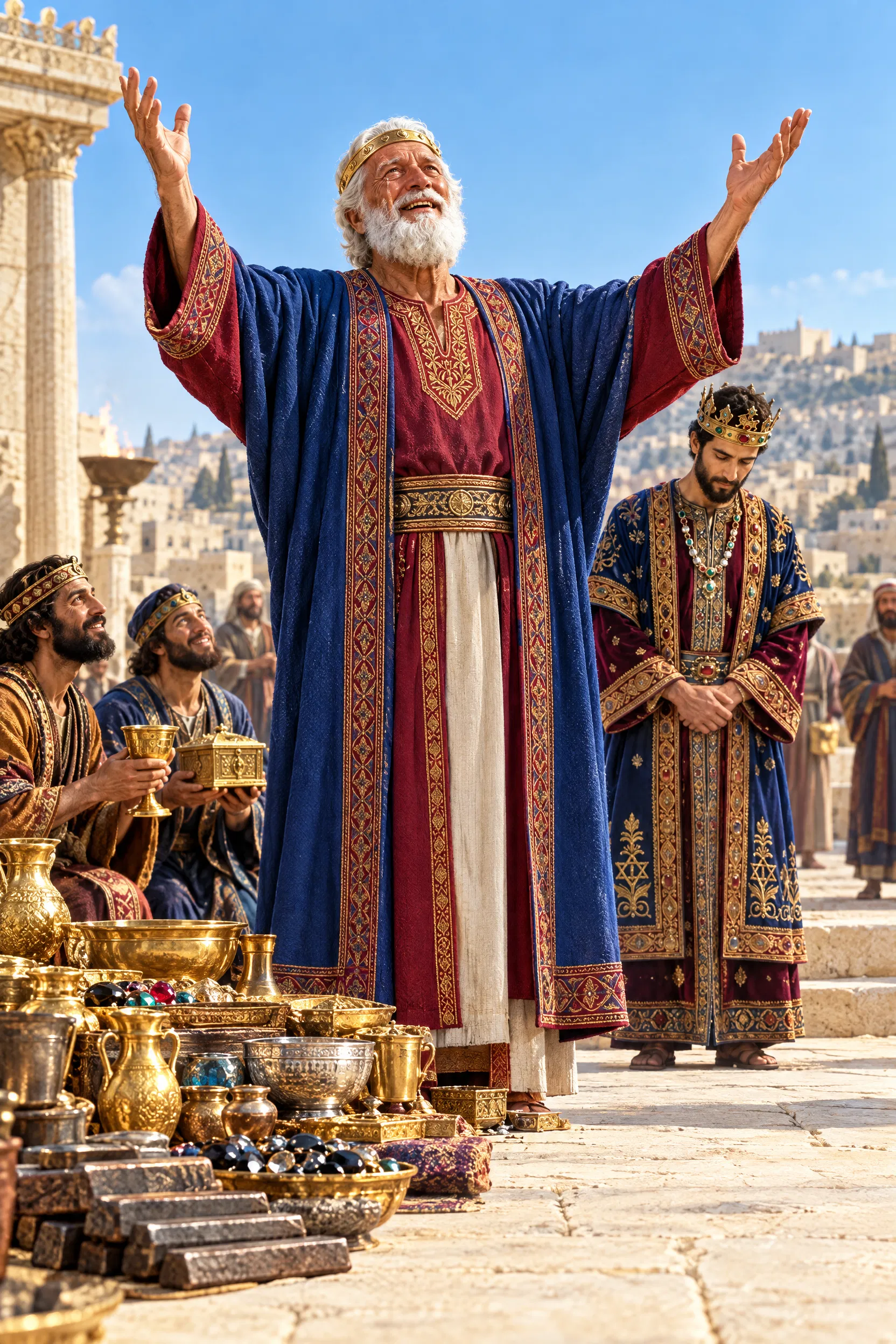 David Blesses the LORD Before the Offerings