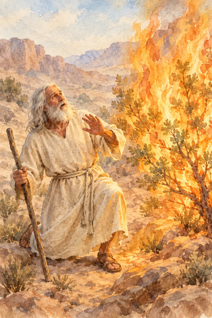 Moses Kneeling Before the Burning Bush