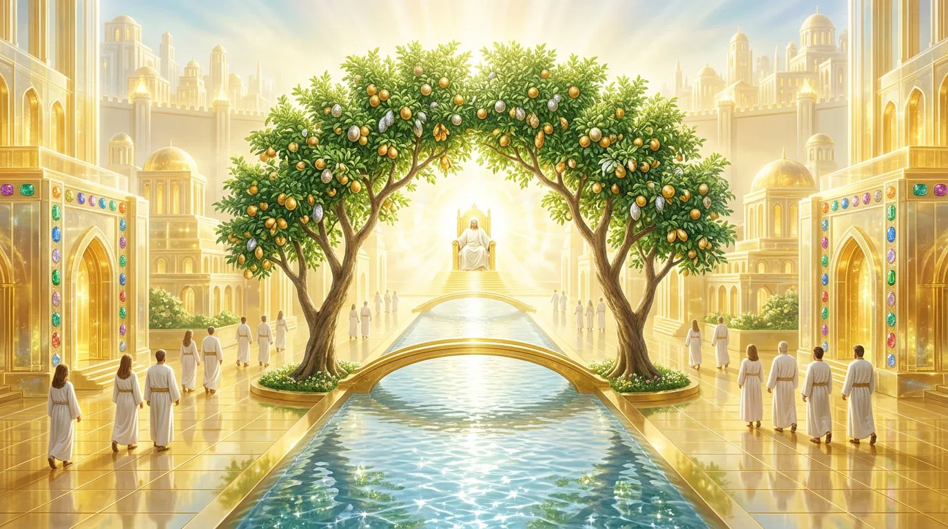 River and Tree of Life in the Holy City