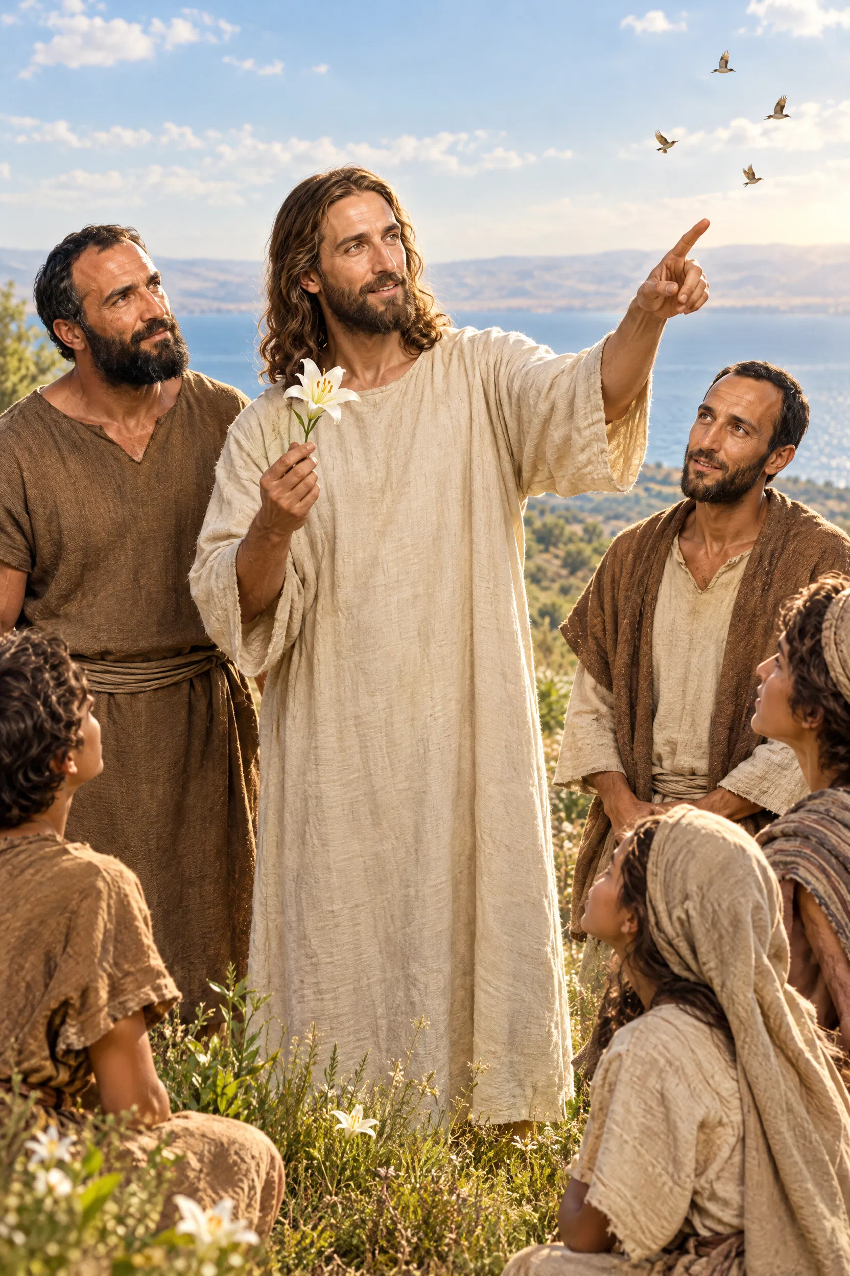 Jesus Points to the Lilies and the Birds