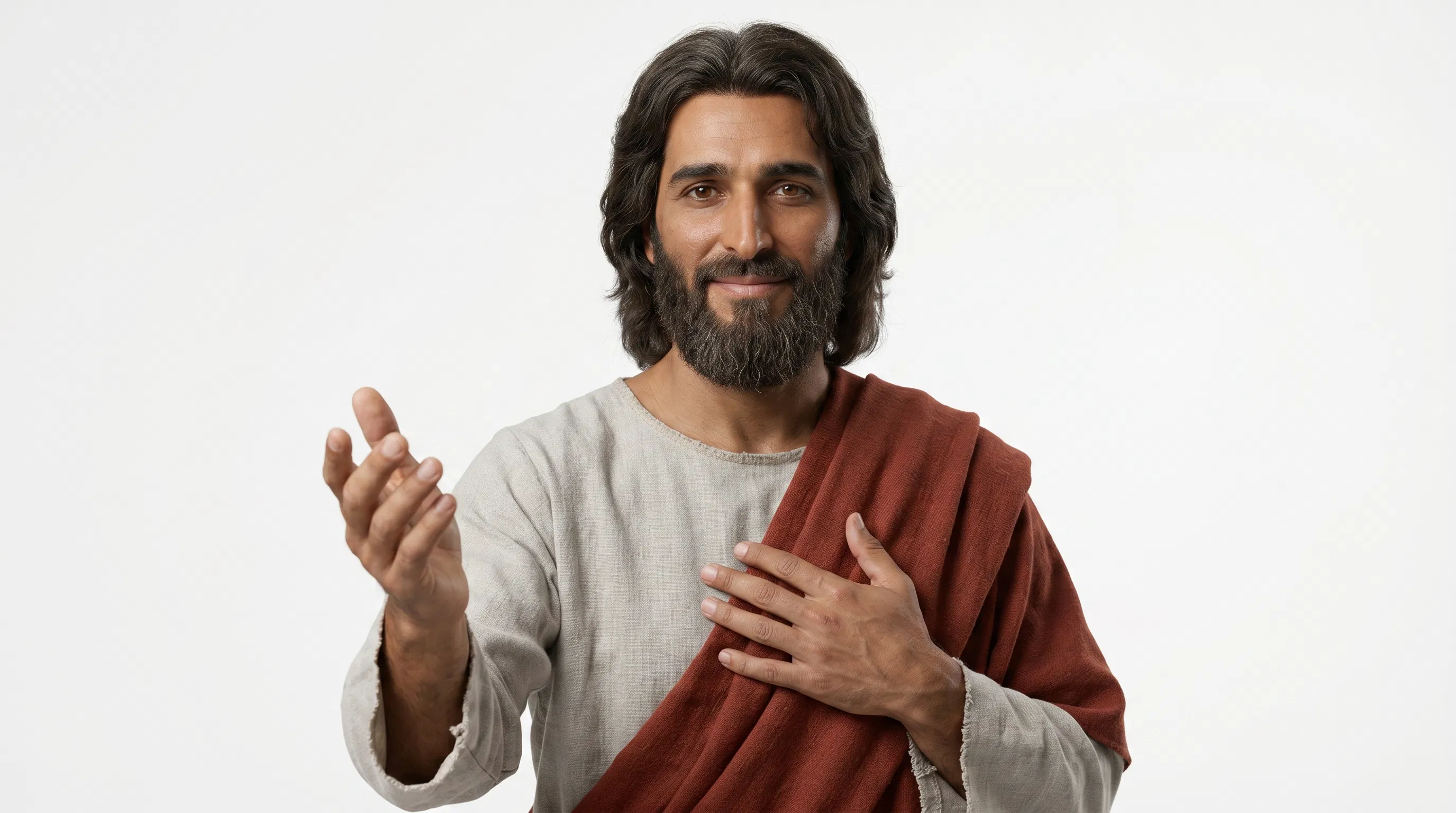 Jesus Smiling With an Open Hand