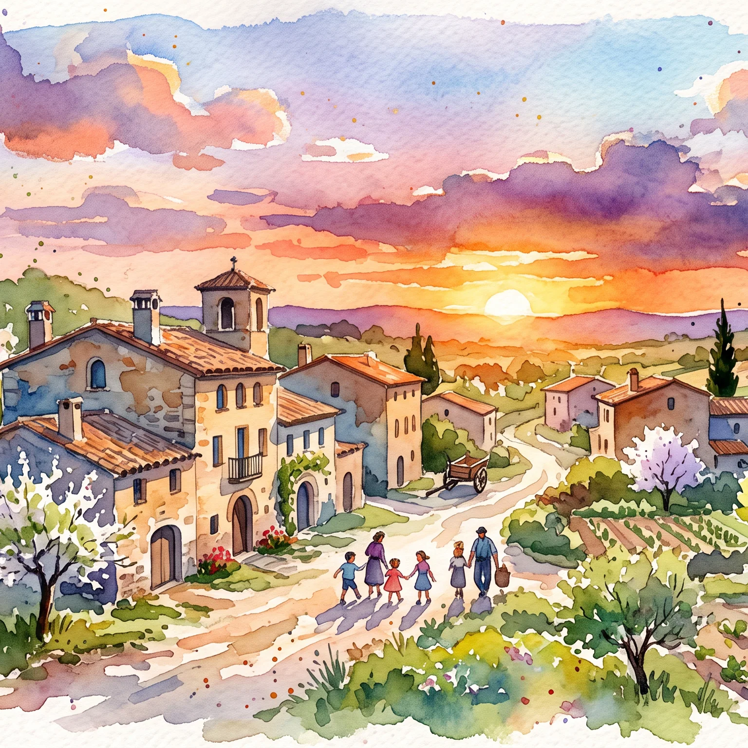Golden Hour Over A Timeless Village