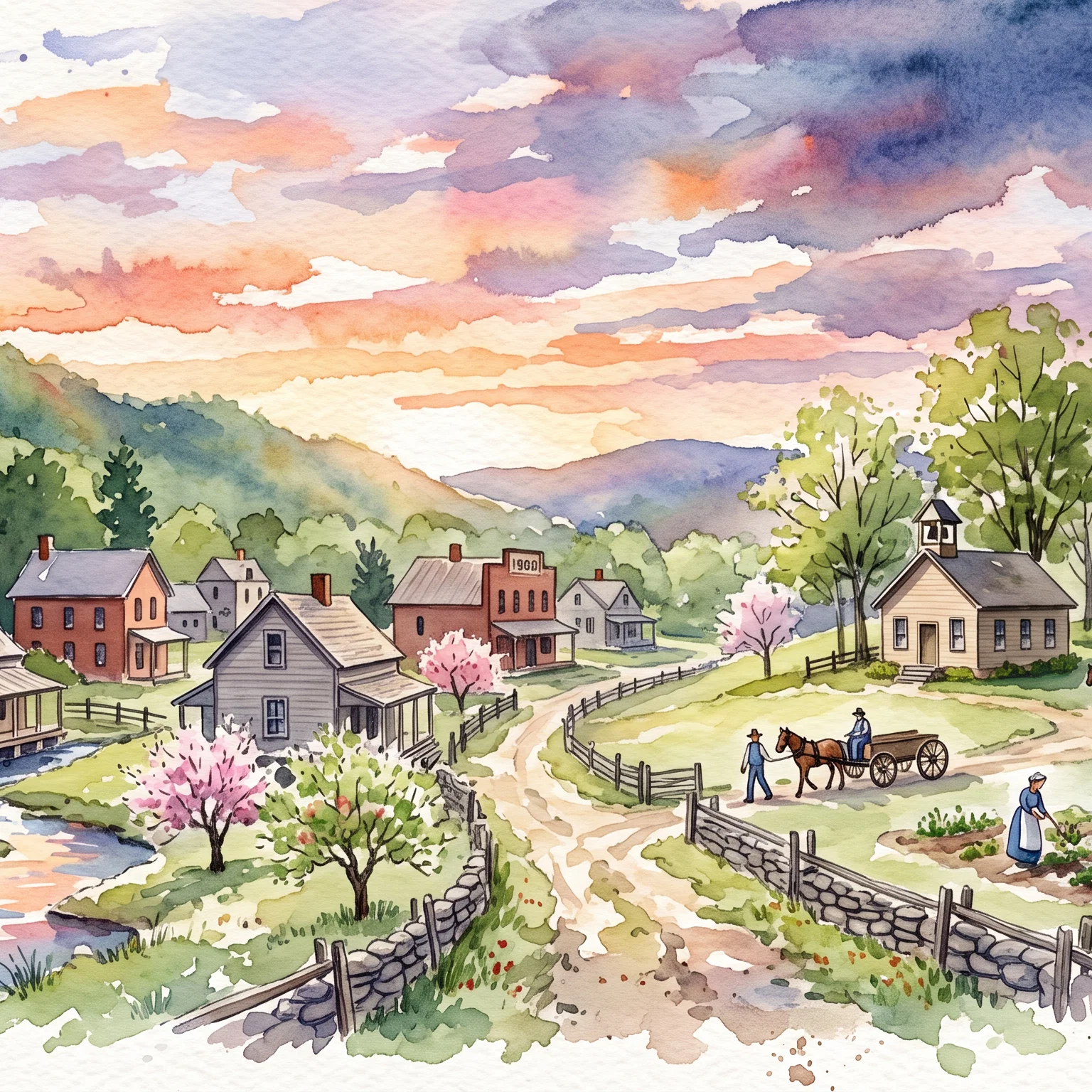 Golden Twilight Over Rural Tennessee