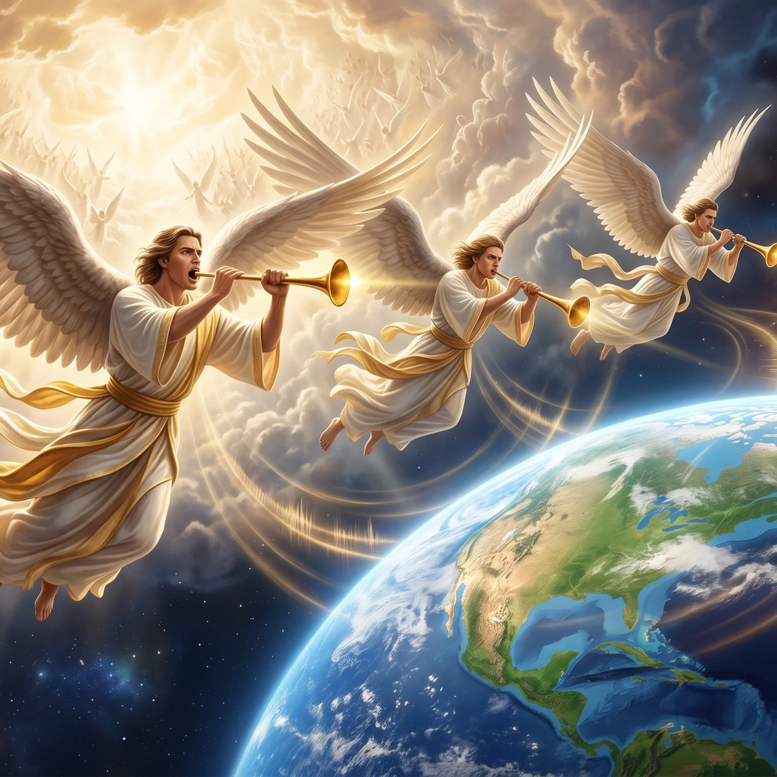 Celestial Messengers Descending from the Heavens