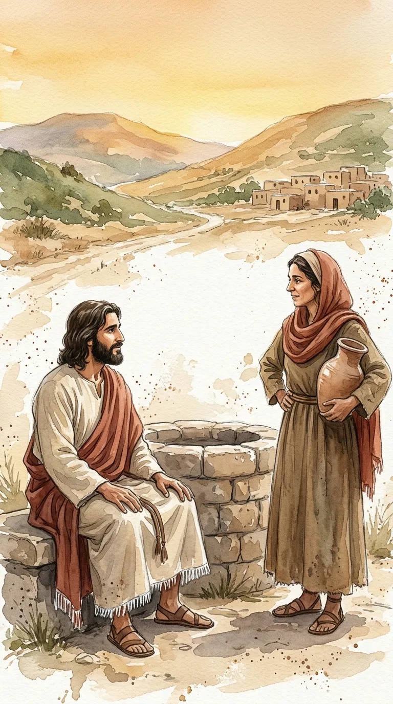 Jesus with Samaritan woman