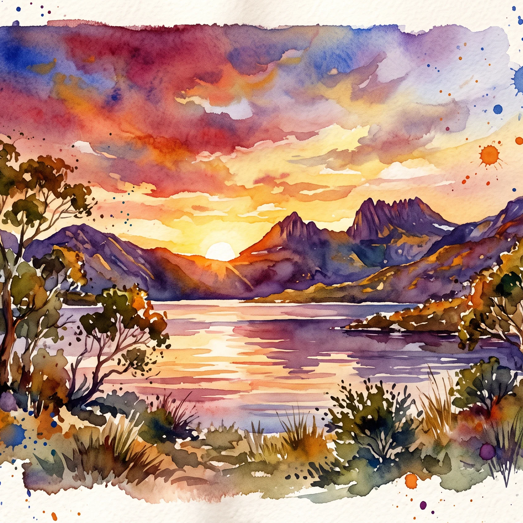 Serene Sunset Over Ancient Wilderness Waters