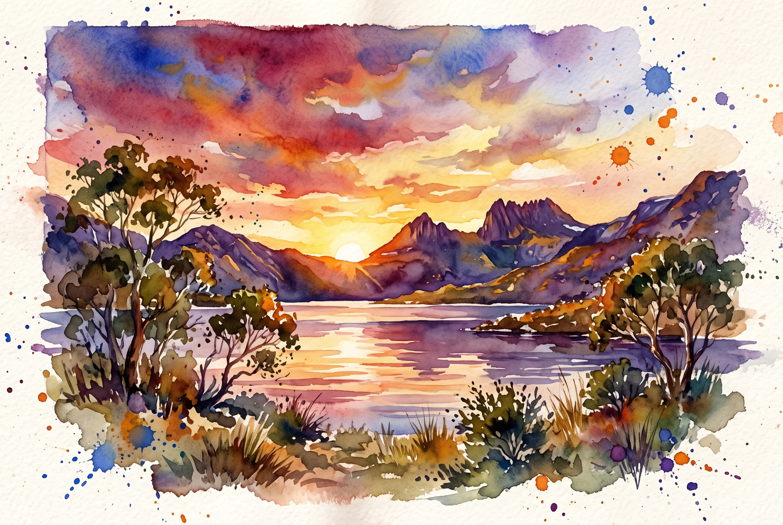 Serene Sunset Over Ancient Wilderness Waters