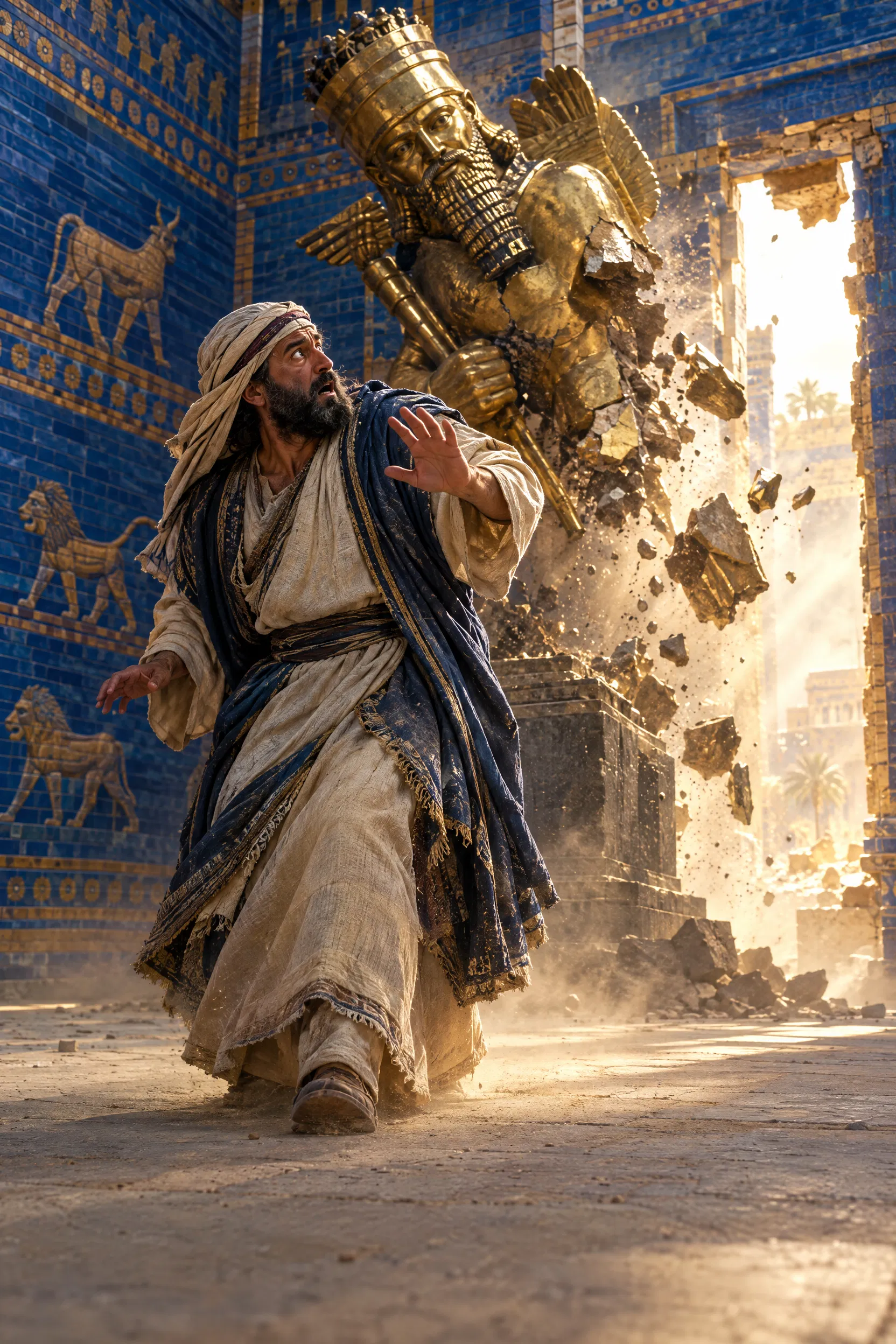 Marduk Statue Falls in a Babylonian Temple