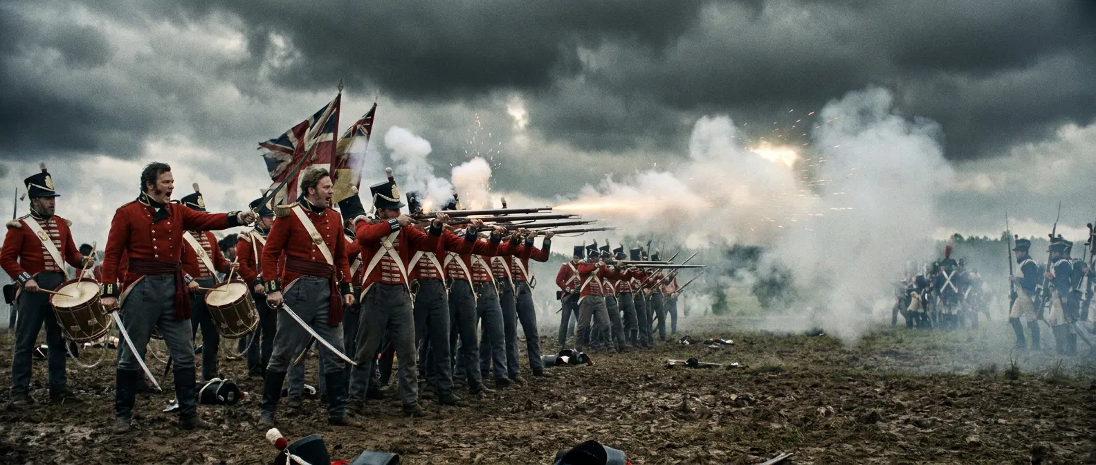 British Infantry Fire a Volley at the French