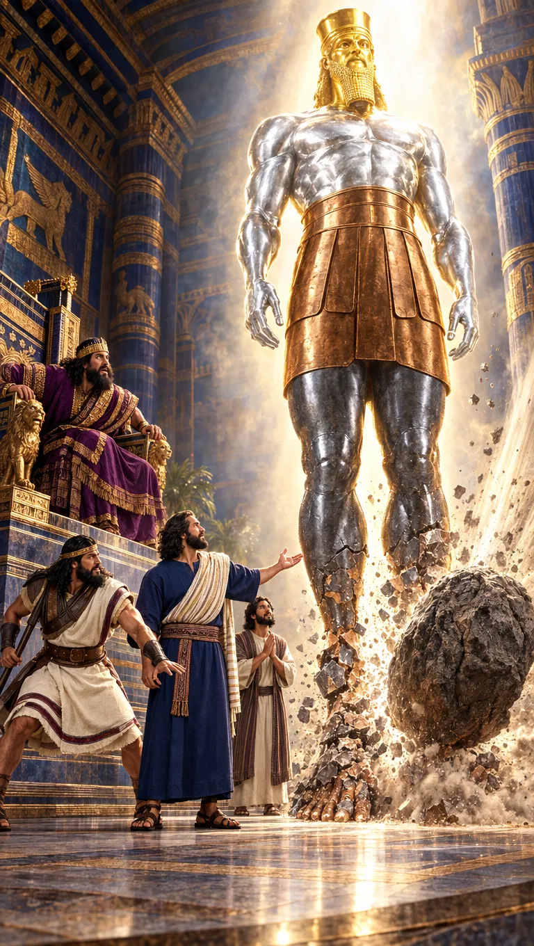 The Stone Strikes the Statue in Nebuchadnezzar's Dream