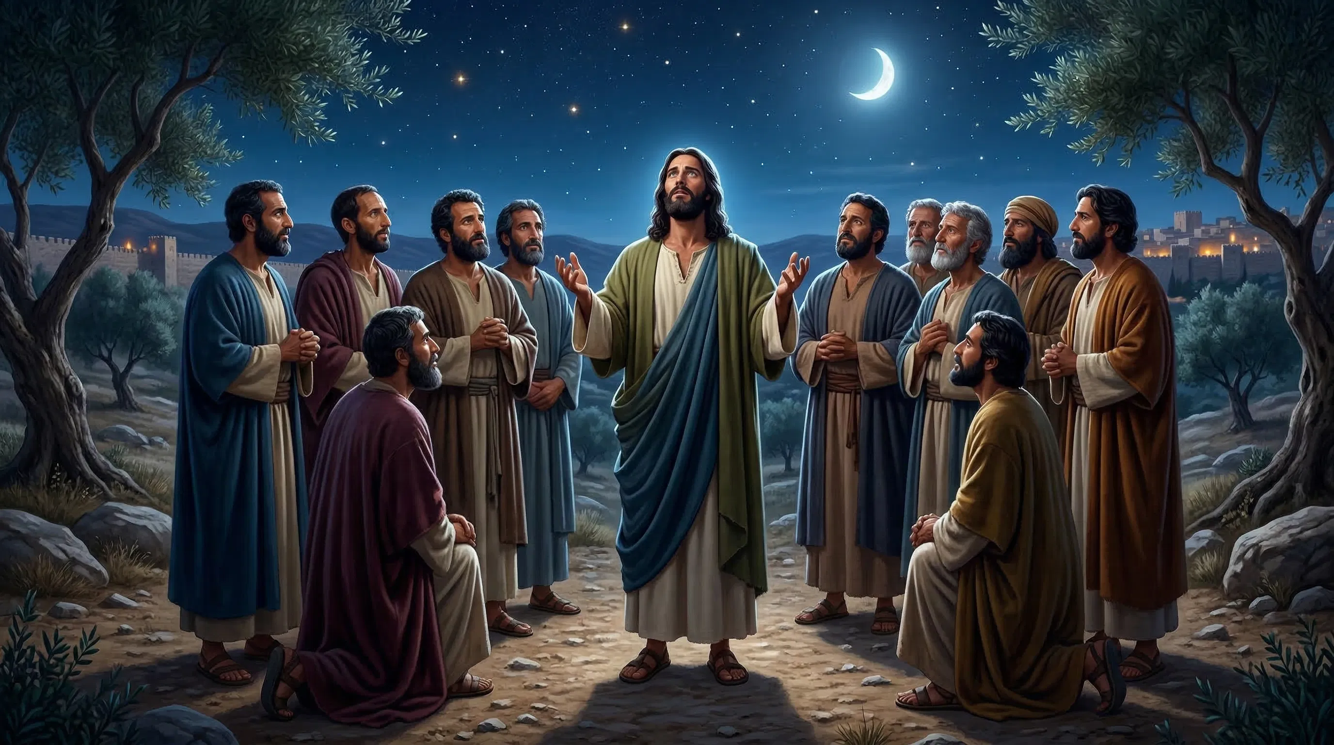 Jesus Praying on the Mount of Olives