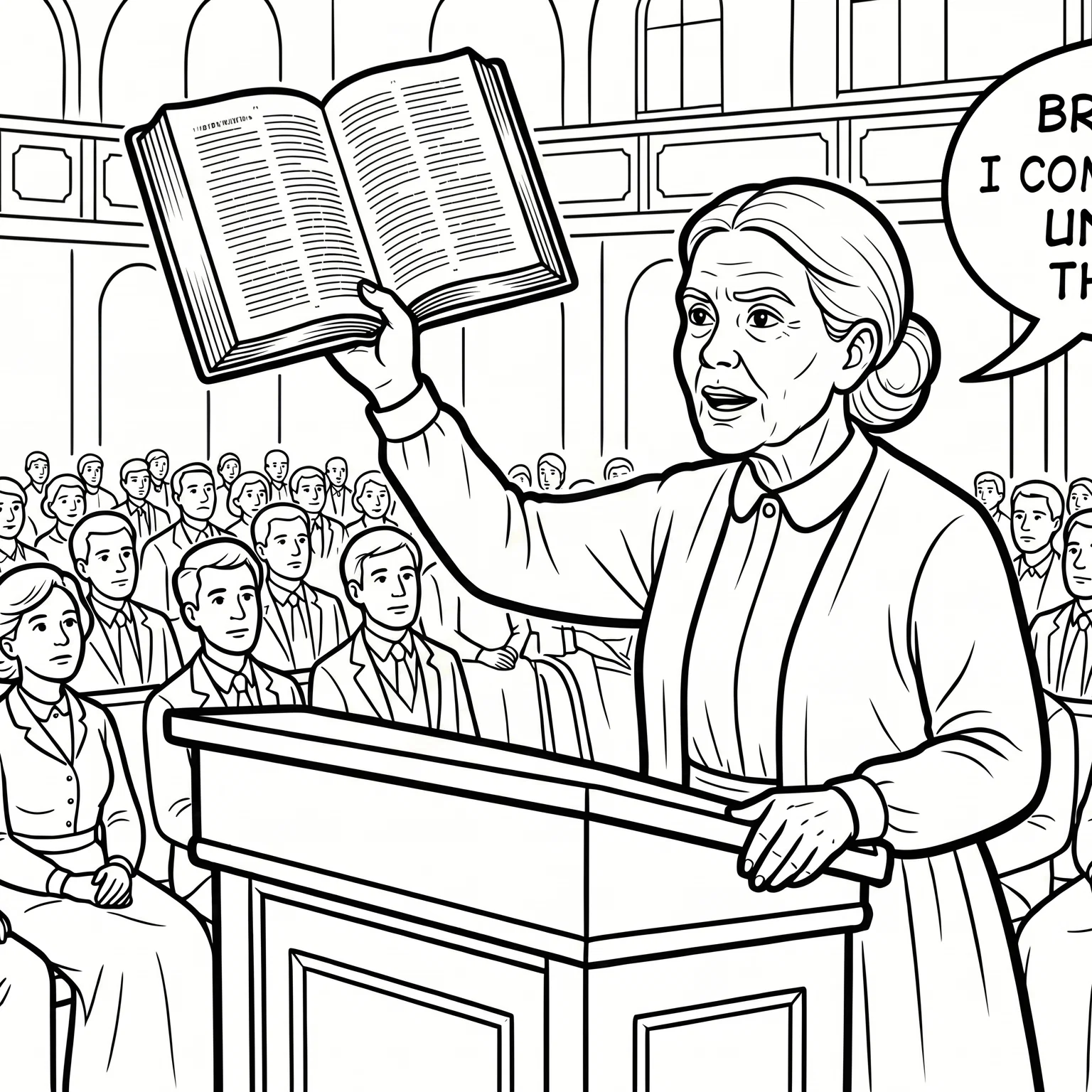 Solemn Silence at the Wooden Pulpit