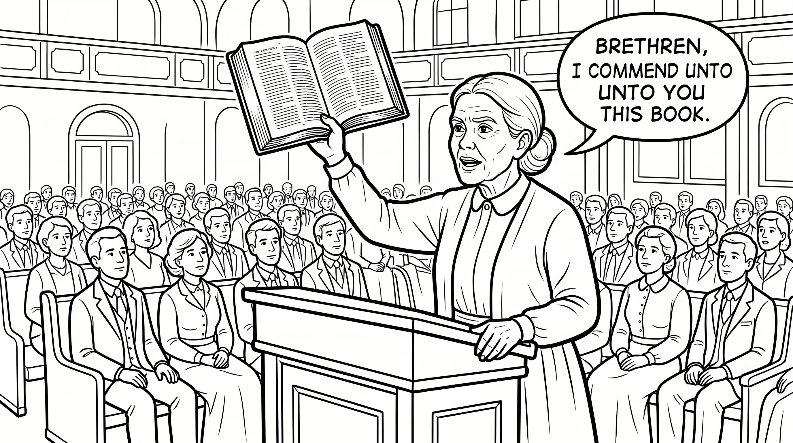 Solemn Silence at the Wooden Pulpit