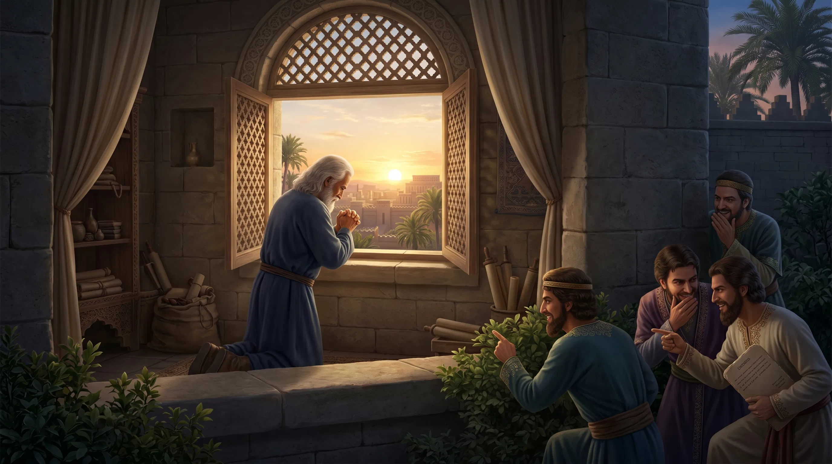 Daniel Kneeling in Prayer Before God