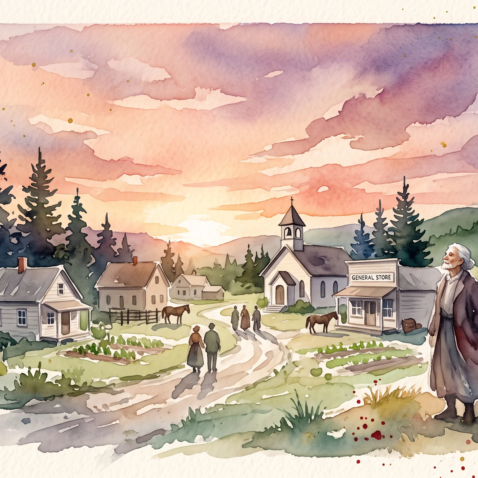 Golden Dusk in the Mountain Valley