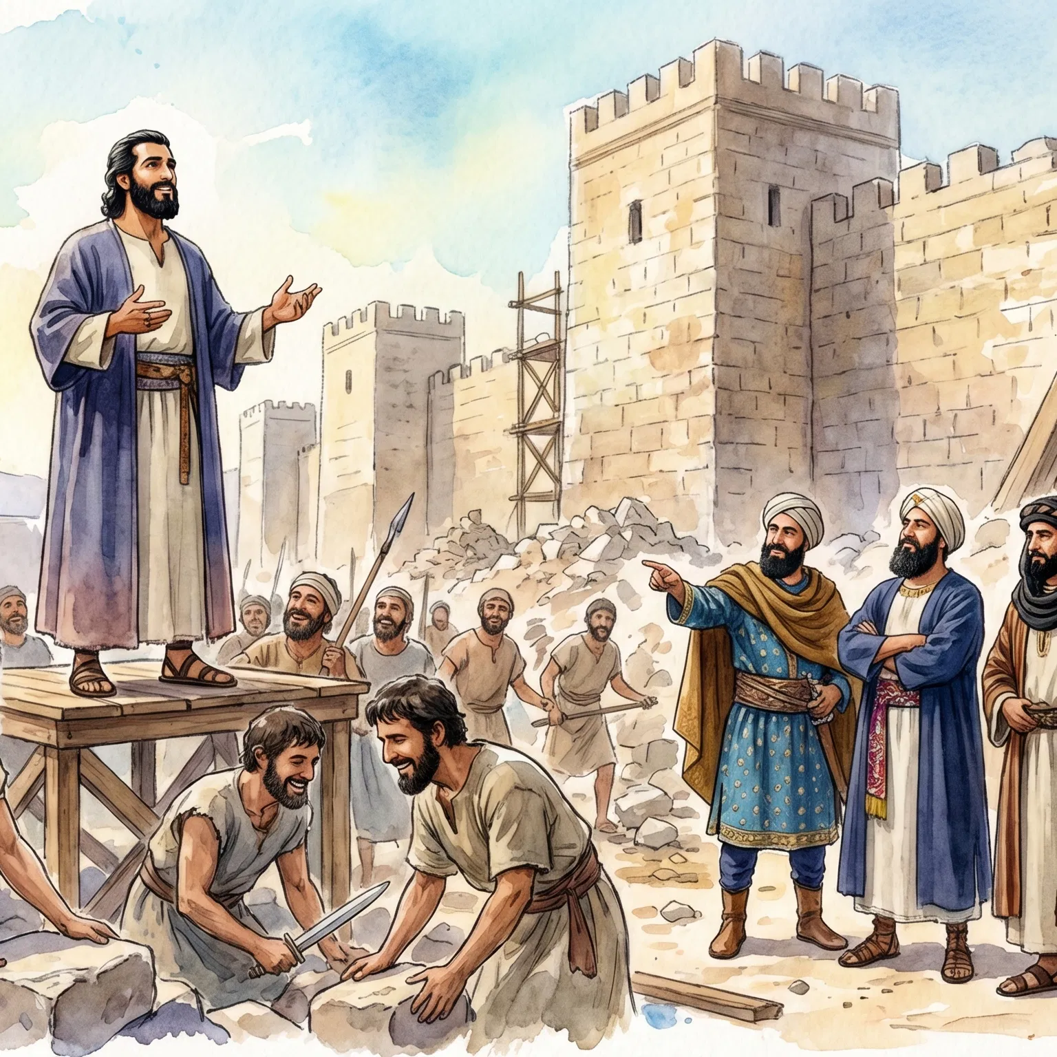 Nehemiah Directs the Rebuilding of Jerusalem's Wall