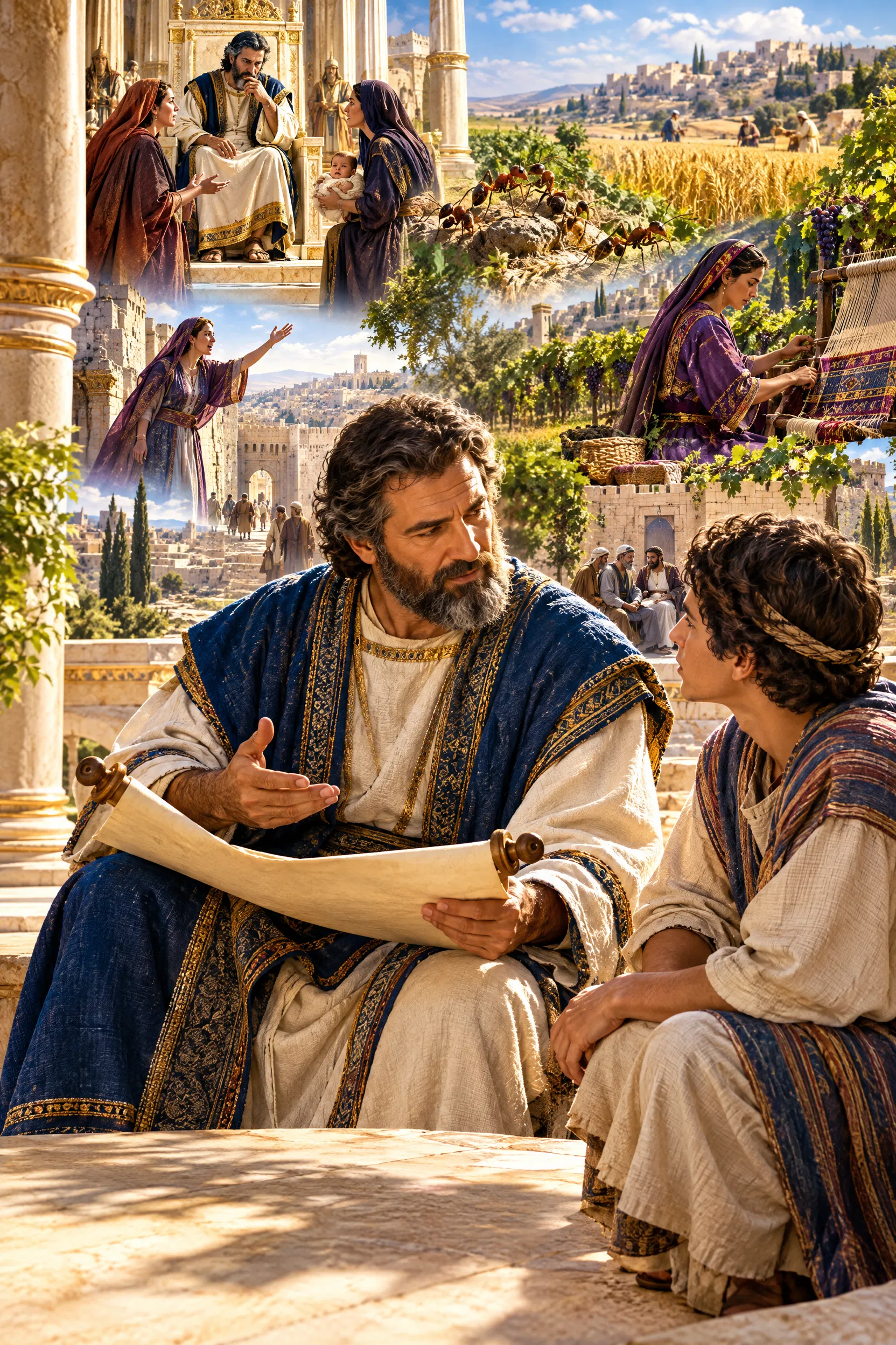 Solomon Teaches a Young Man Wisdom