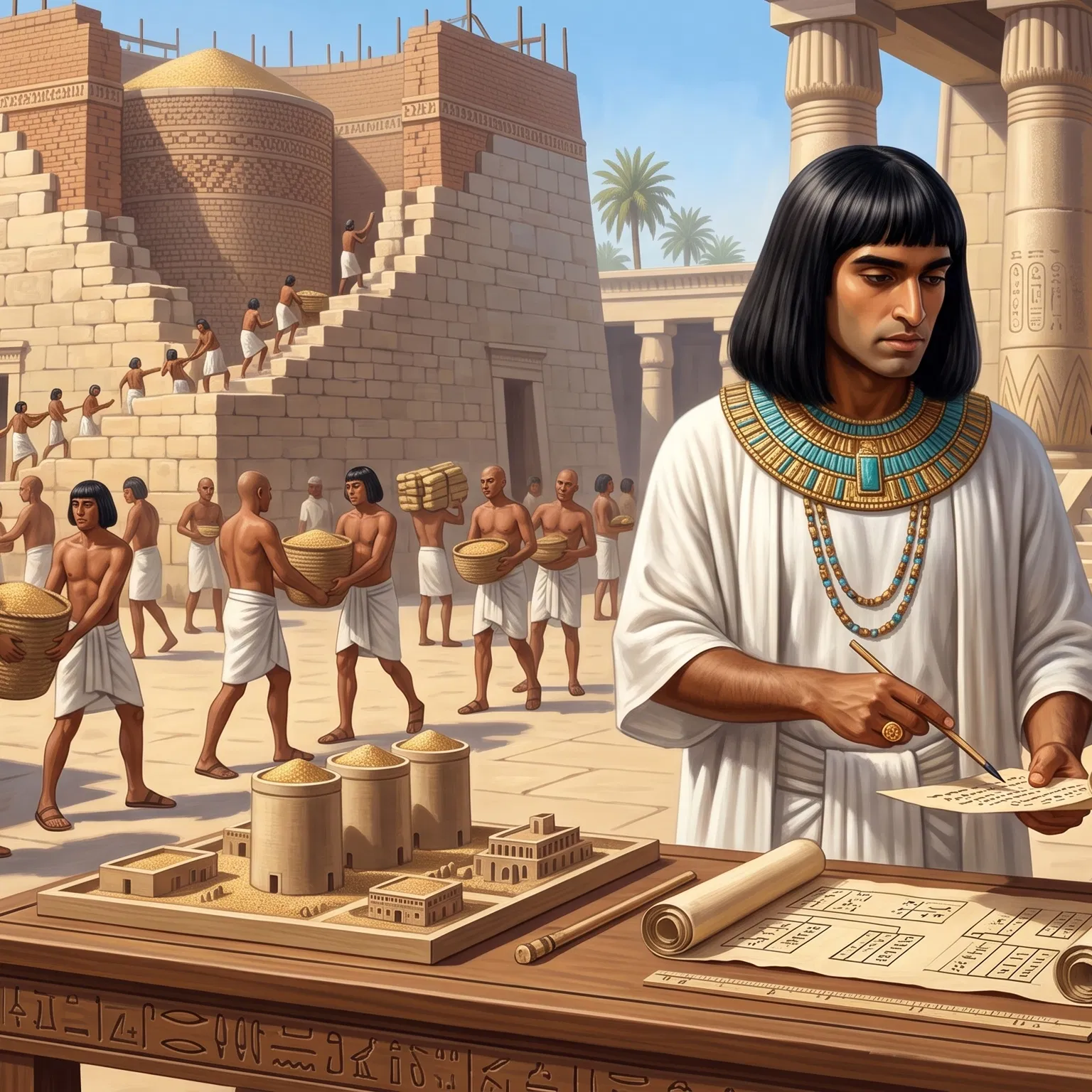 Joseph Storing Grain in Egypt
