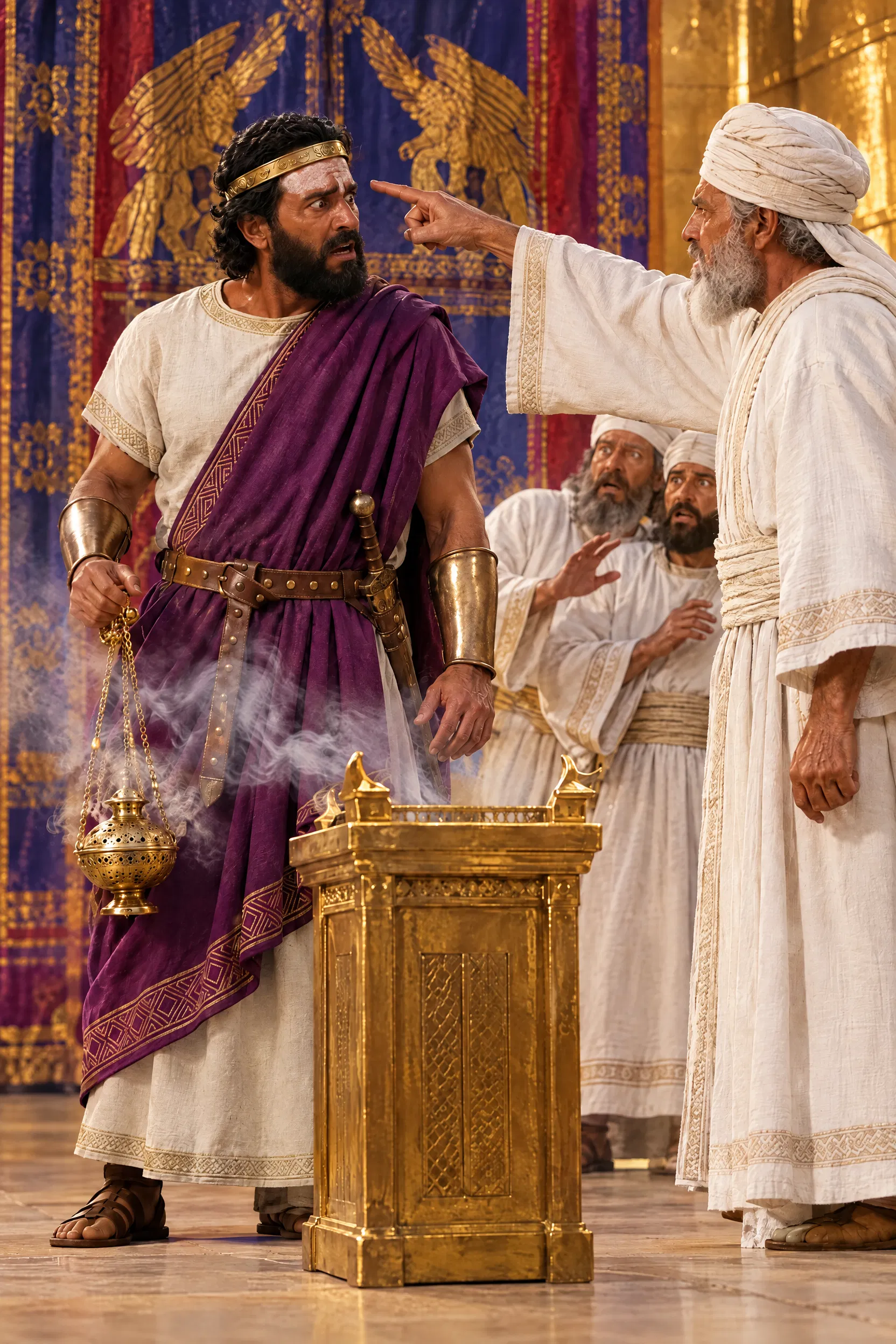 Uzziah Struck with Leprosy at the Incense Altar