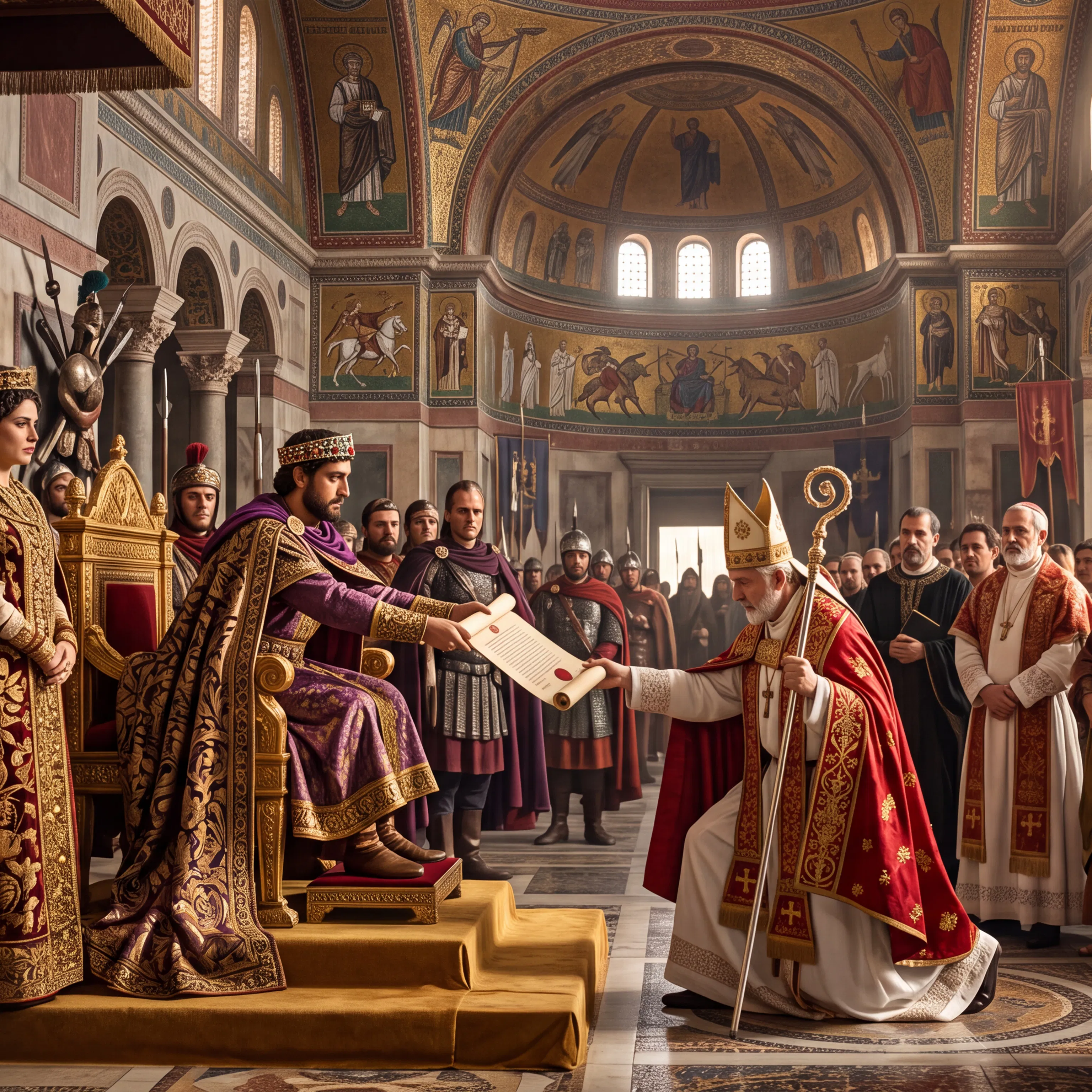 Justinian Gives a Decree to the Bishop of Rome