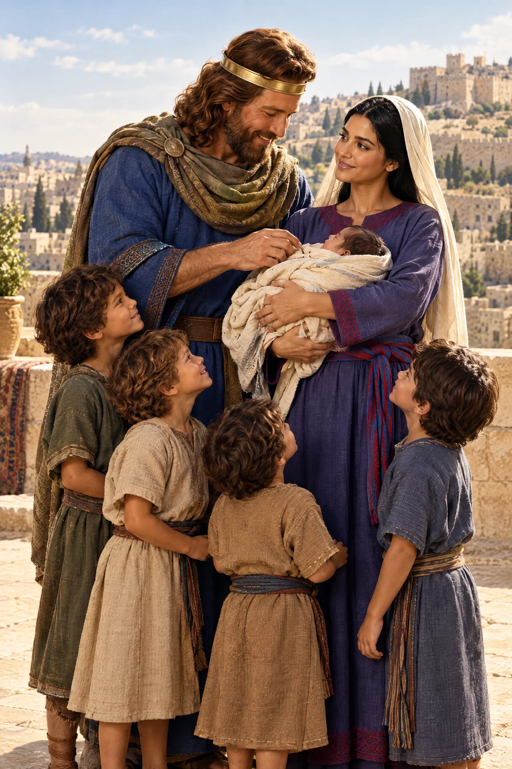 David With Bathsheba, Baby Solomon and Sons