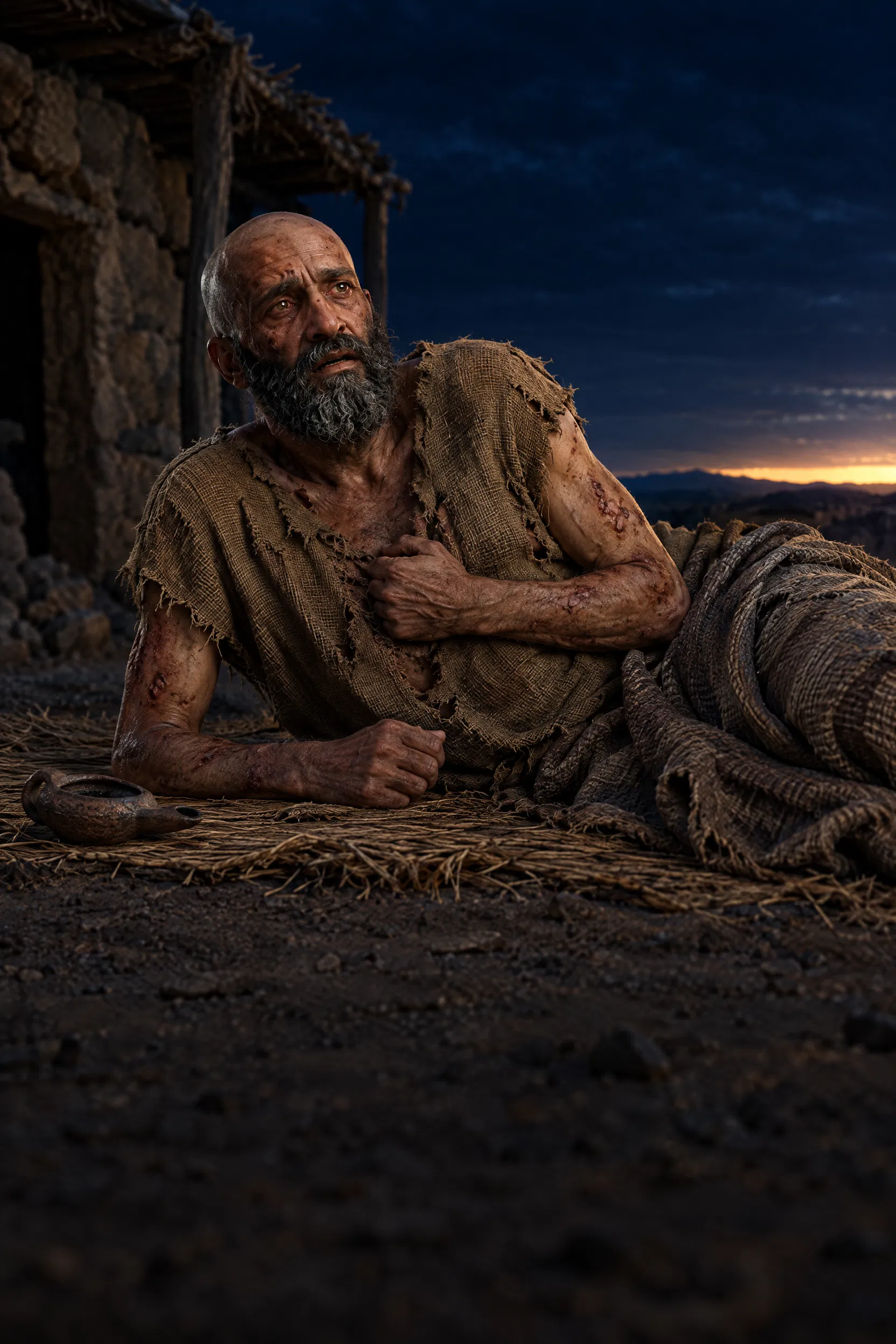 Job Lies Sleepless Waiting for Dawn
