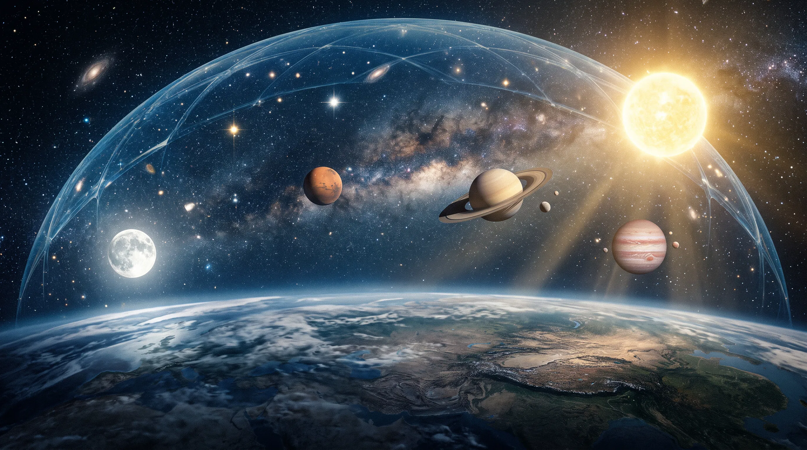 Sun, Moon and Planets in the Heavens