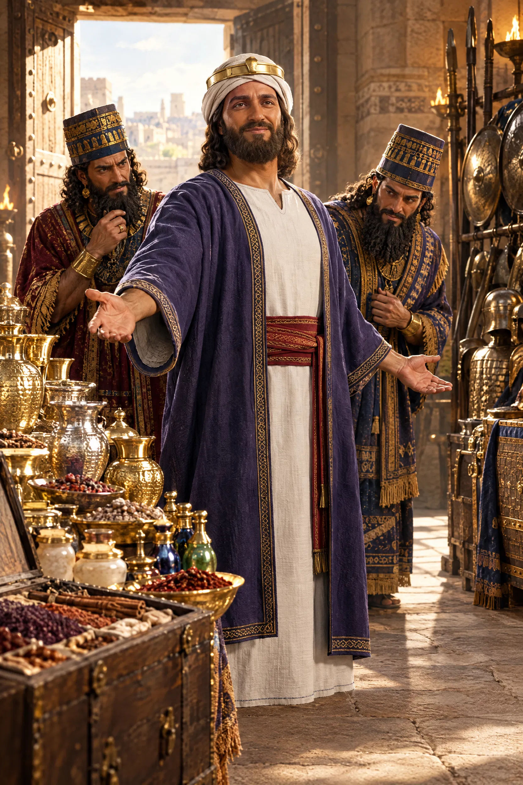 Hezekiah Shows His Treasures to the Babylonian Envoys
