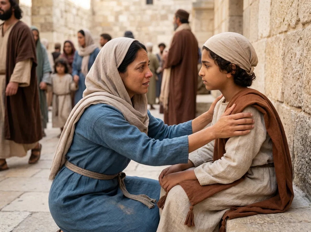 Mary Finds the Boy Jesus in Jerusalem