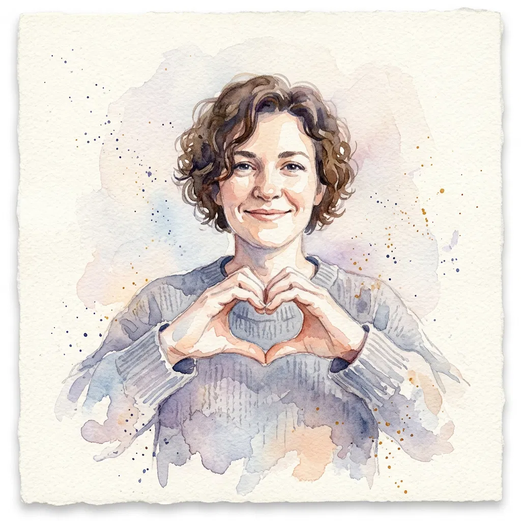 Woman Making a Heart with Her Hands