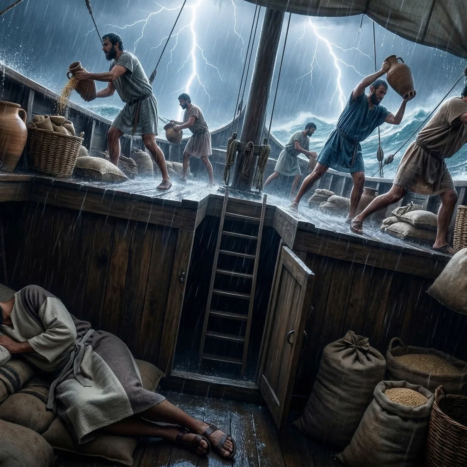 Jonah Asleep During the Storm