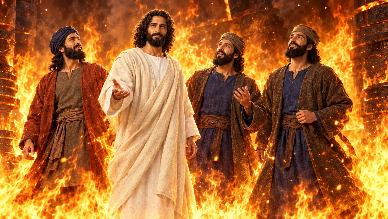 Jesus Walks With Three Men in the Fire