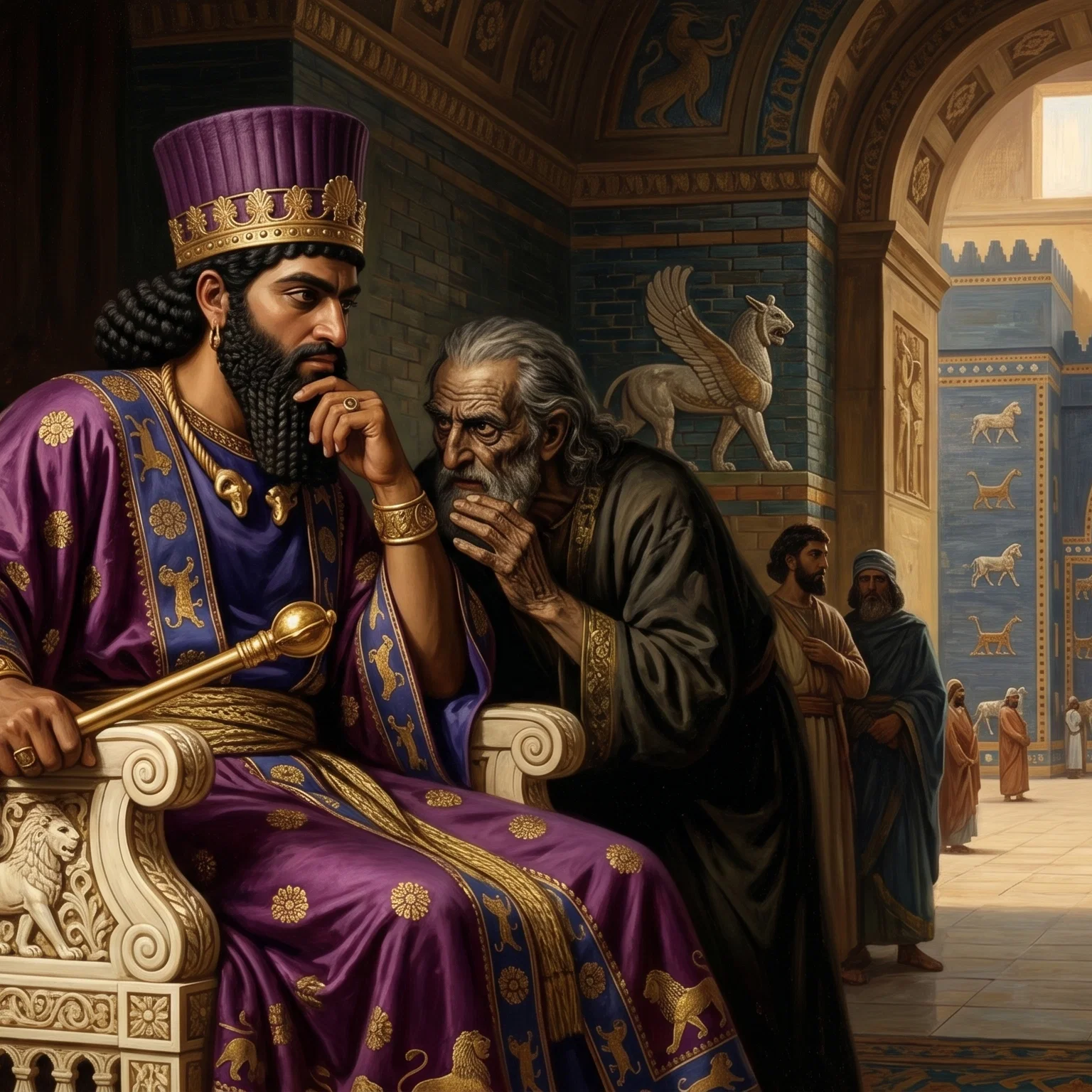 King Ahasuerus Upon His Royal Throne