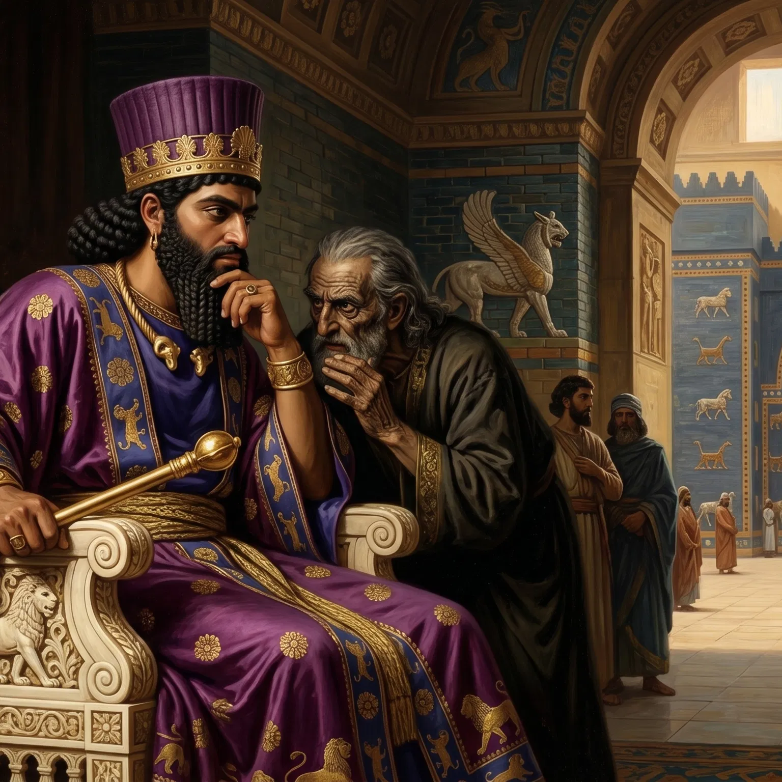 King Ahasuerus Upon His Royal Throne