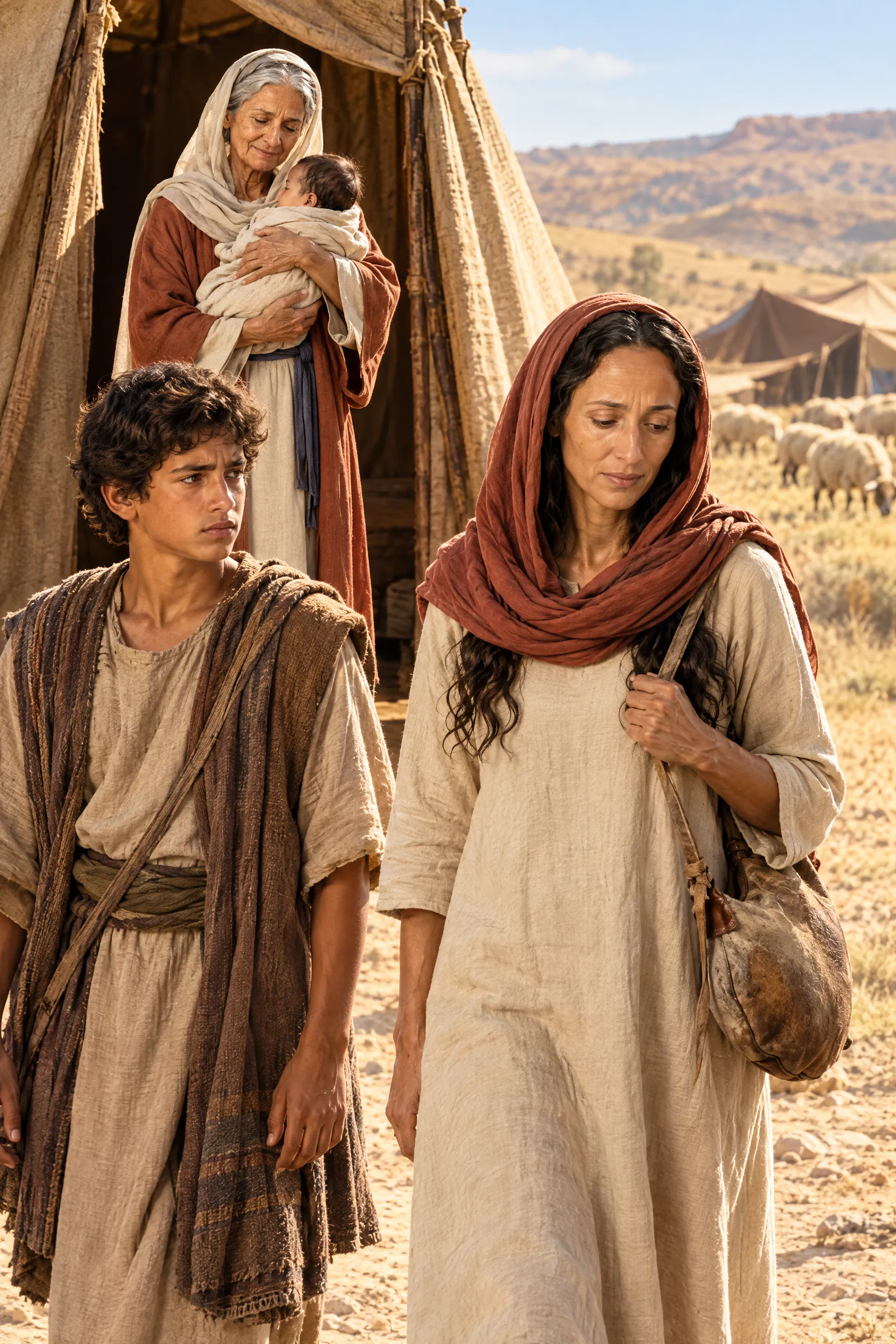 Sarah With Isaac and Hagar With Ishmael