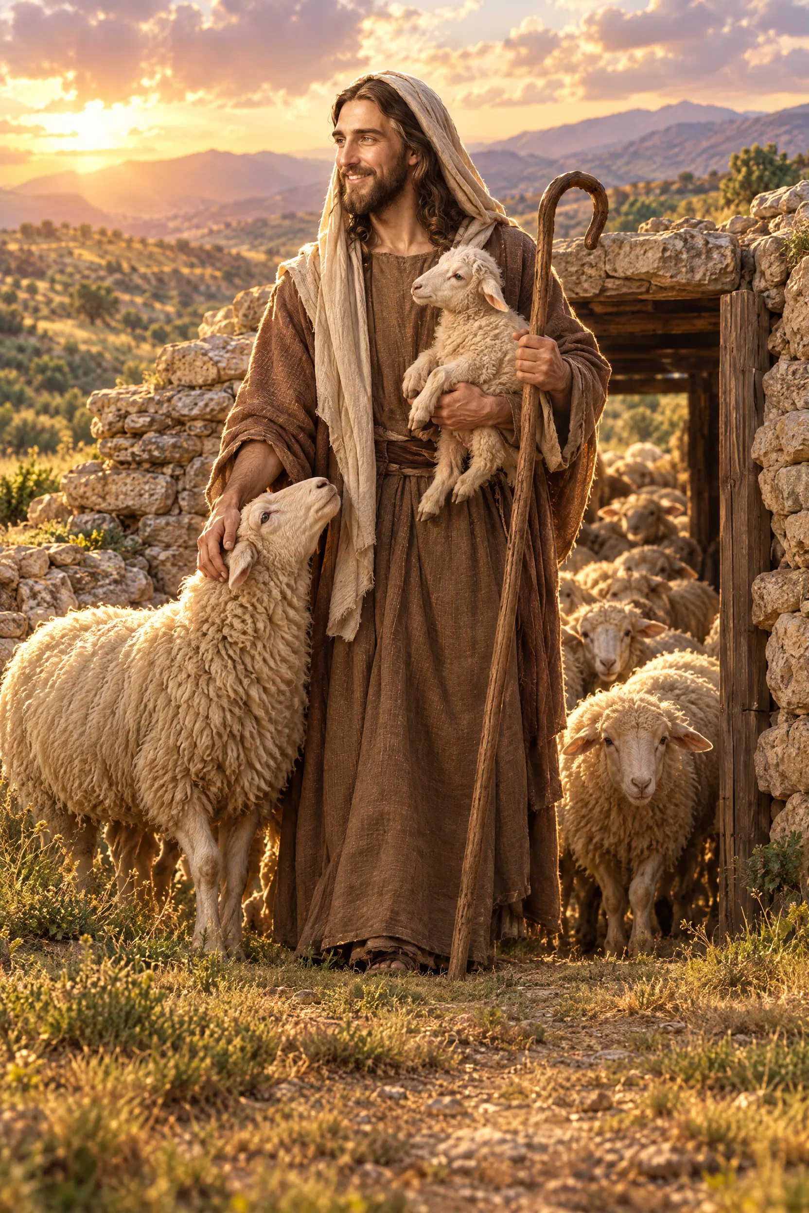 Jesus the Good Shepherd at the Sheepfold Door