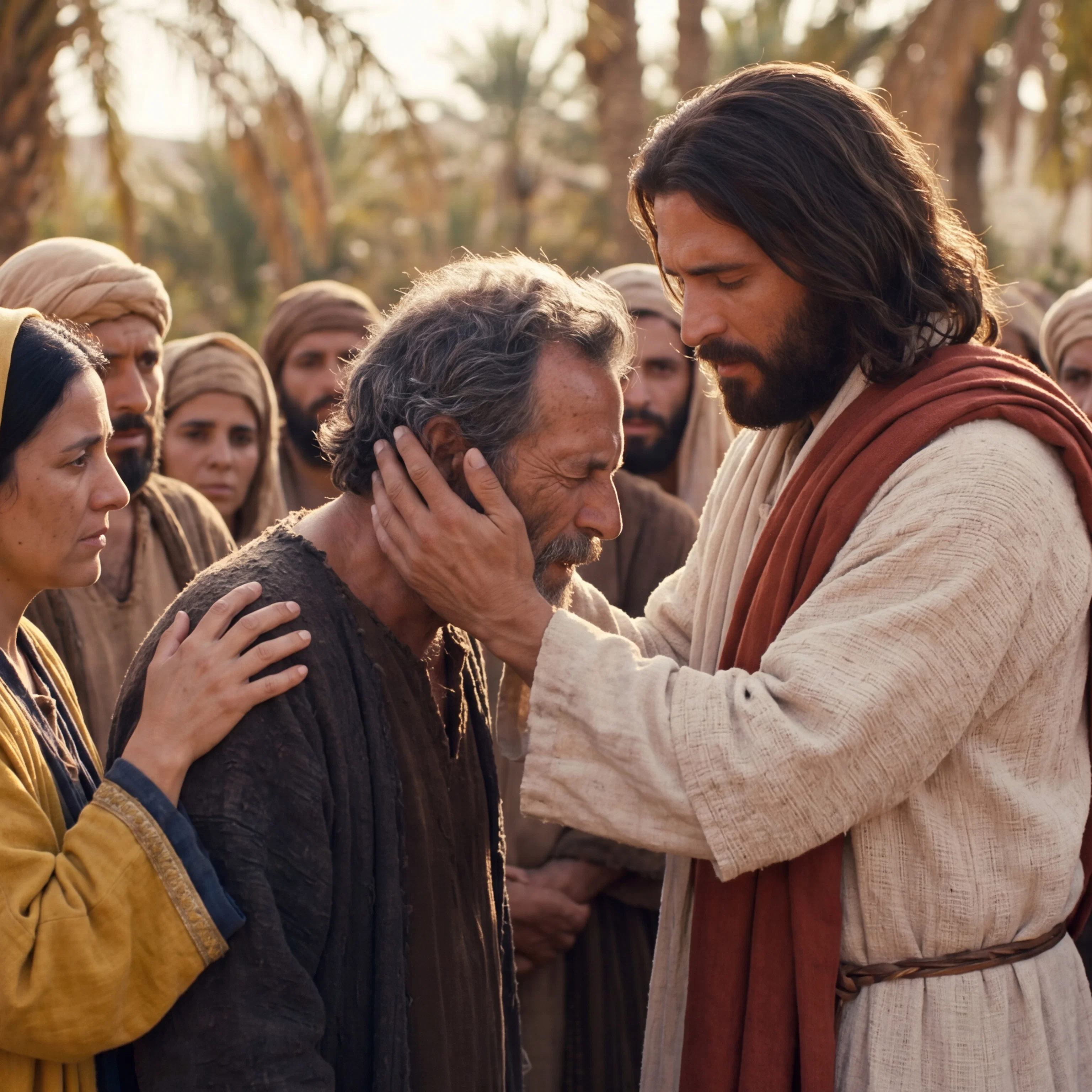 Jesus Healing the Deaf Man's Ears