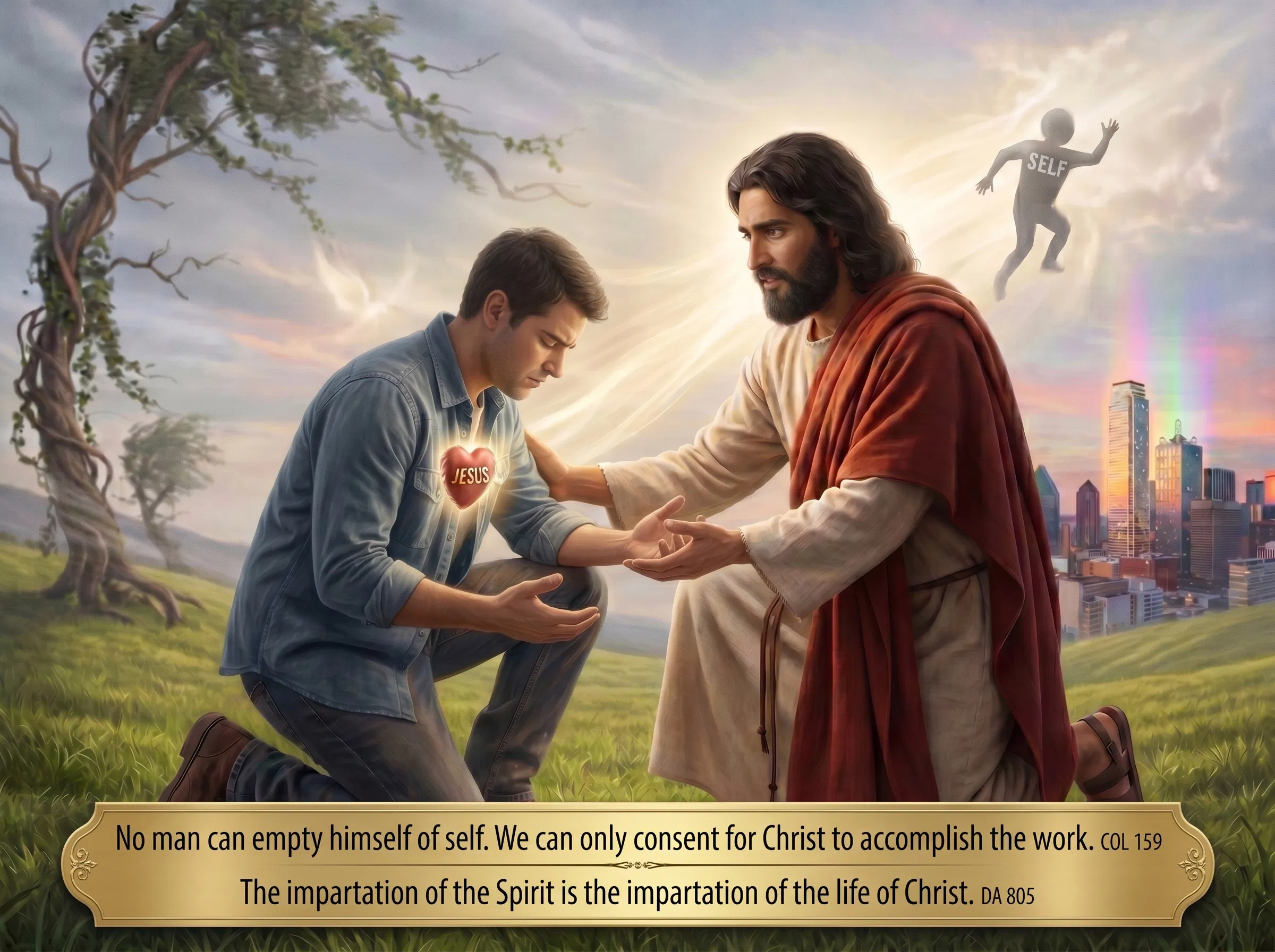 Christ Reaching Out to a Kneeling Man