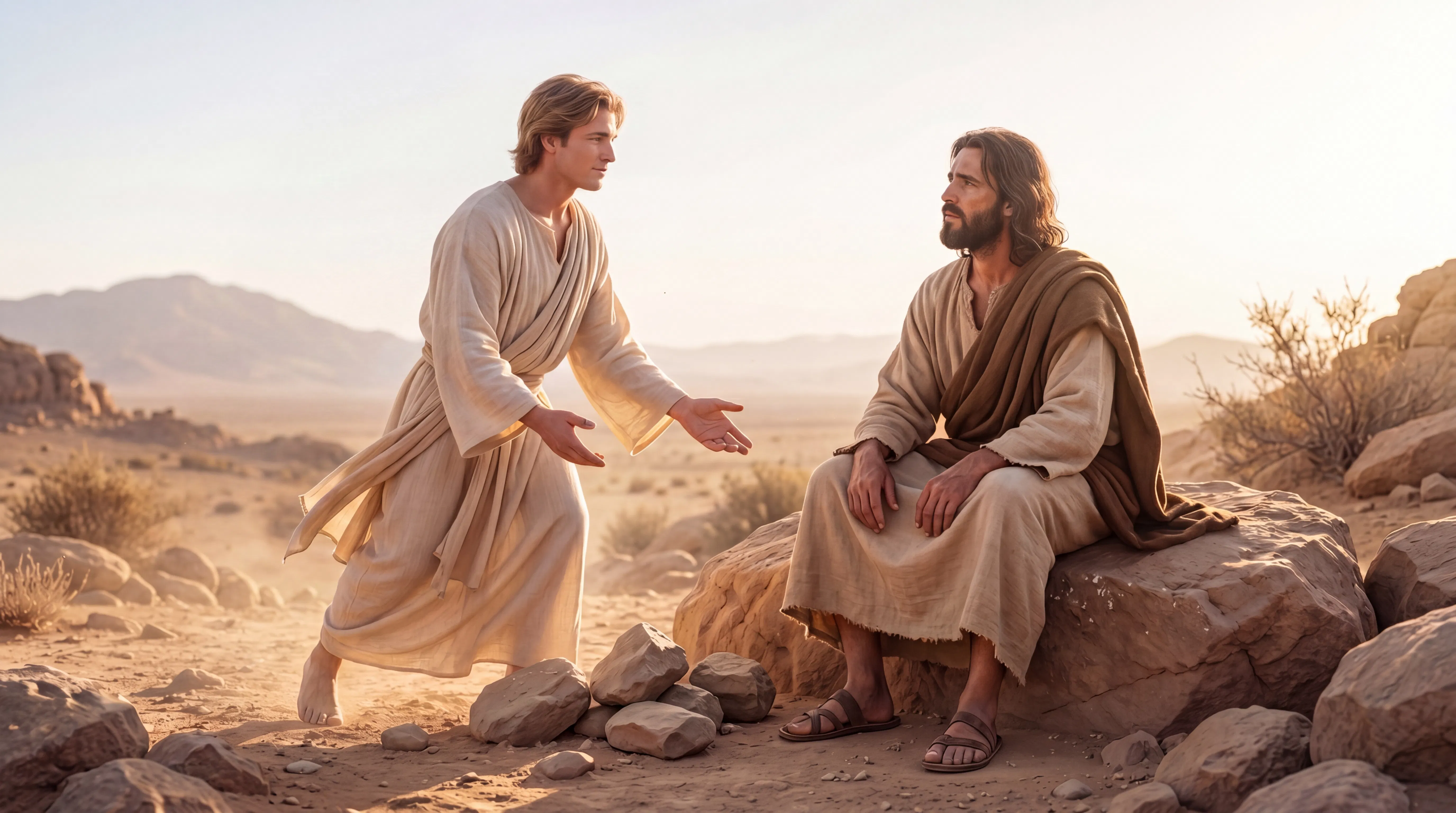 Jesus Tempted in the Desert by a Stranger