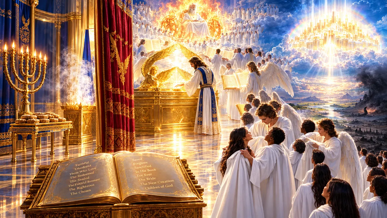 Heavenly Sanctuary with the Ark, Throne and Holy City