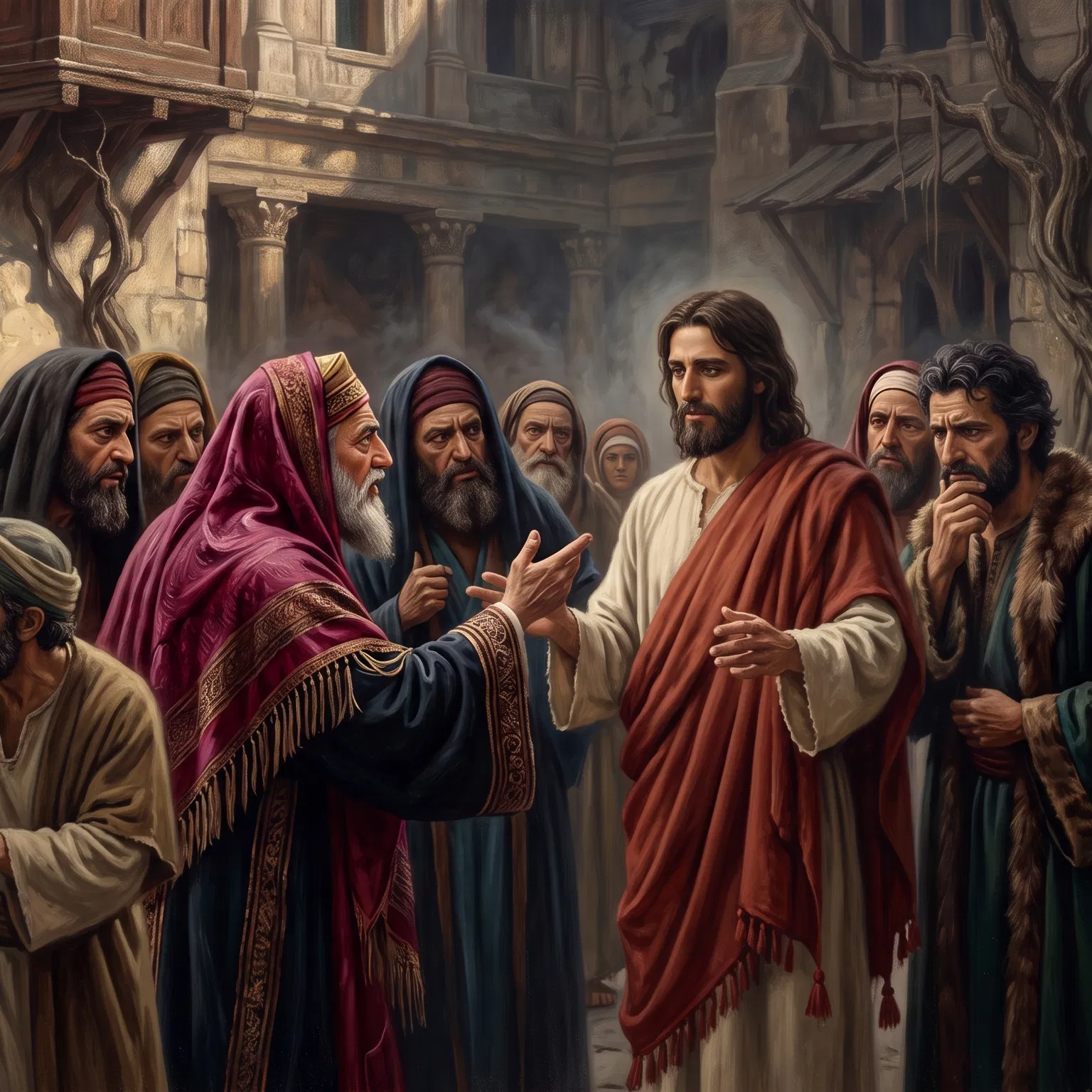 Jesus Answers the Accusing Leaders in the Street