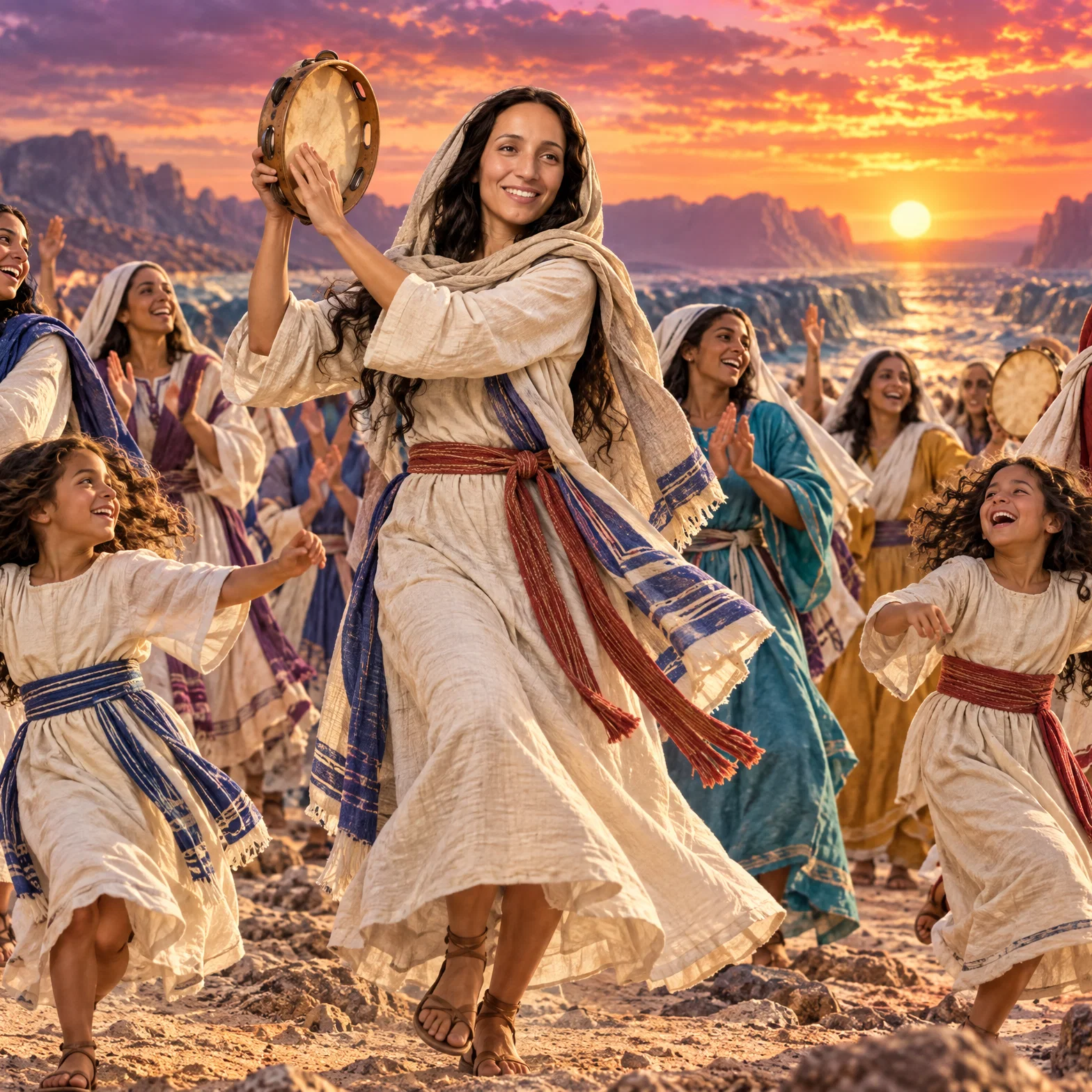 Miriam's Song of Deliverance at Sunset