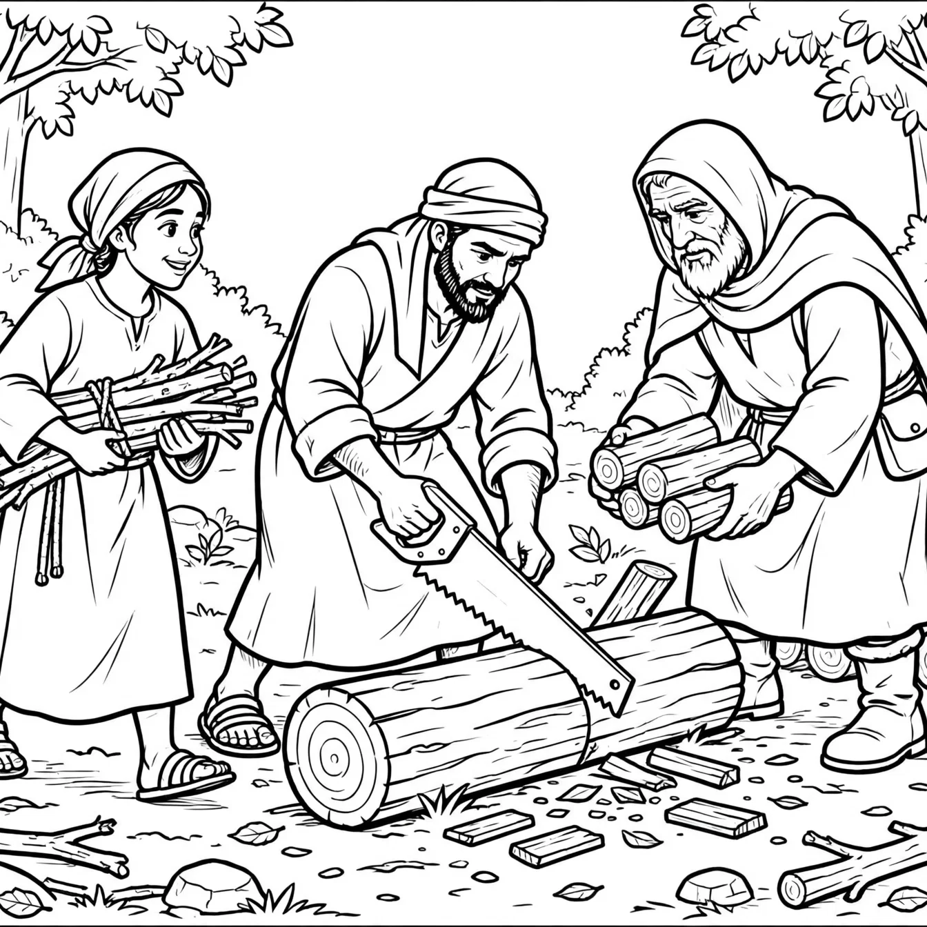 Young Harvesters Gathering Sacred Timber