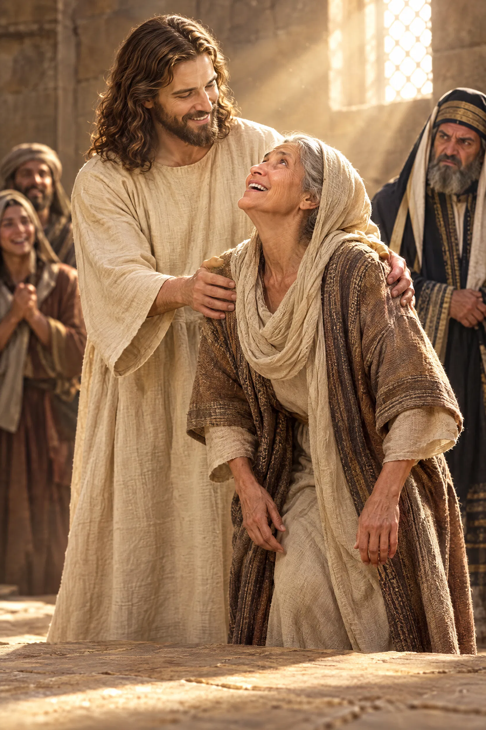 Jesus Heals the Woman Bent Over Eighteen Years
