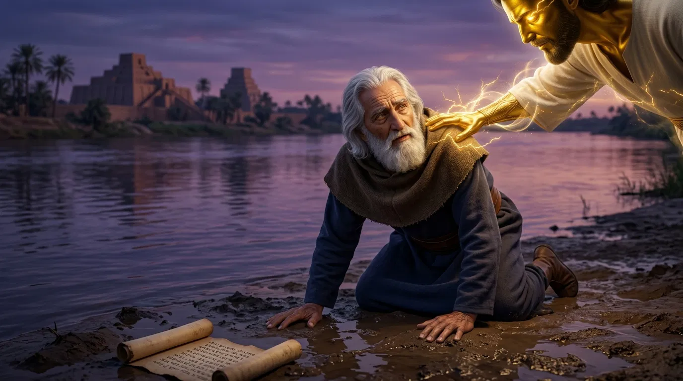 Daniel Fallen Before the Angel at the River