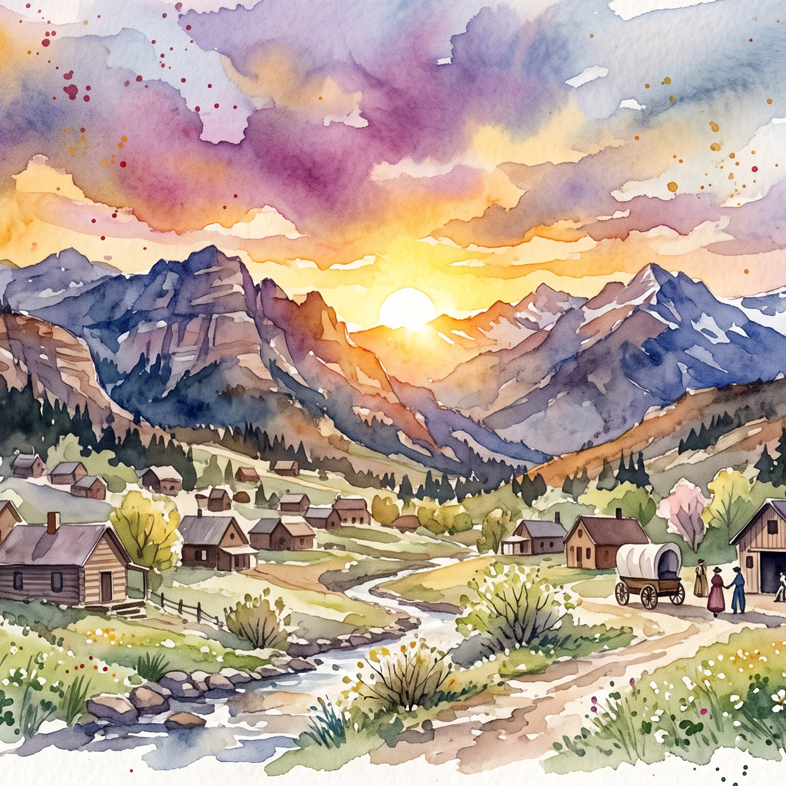 Golden Twilight Over Frontier Colorado