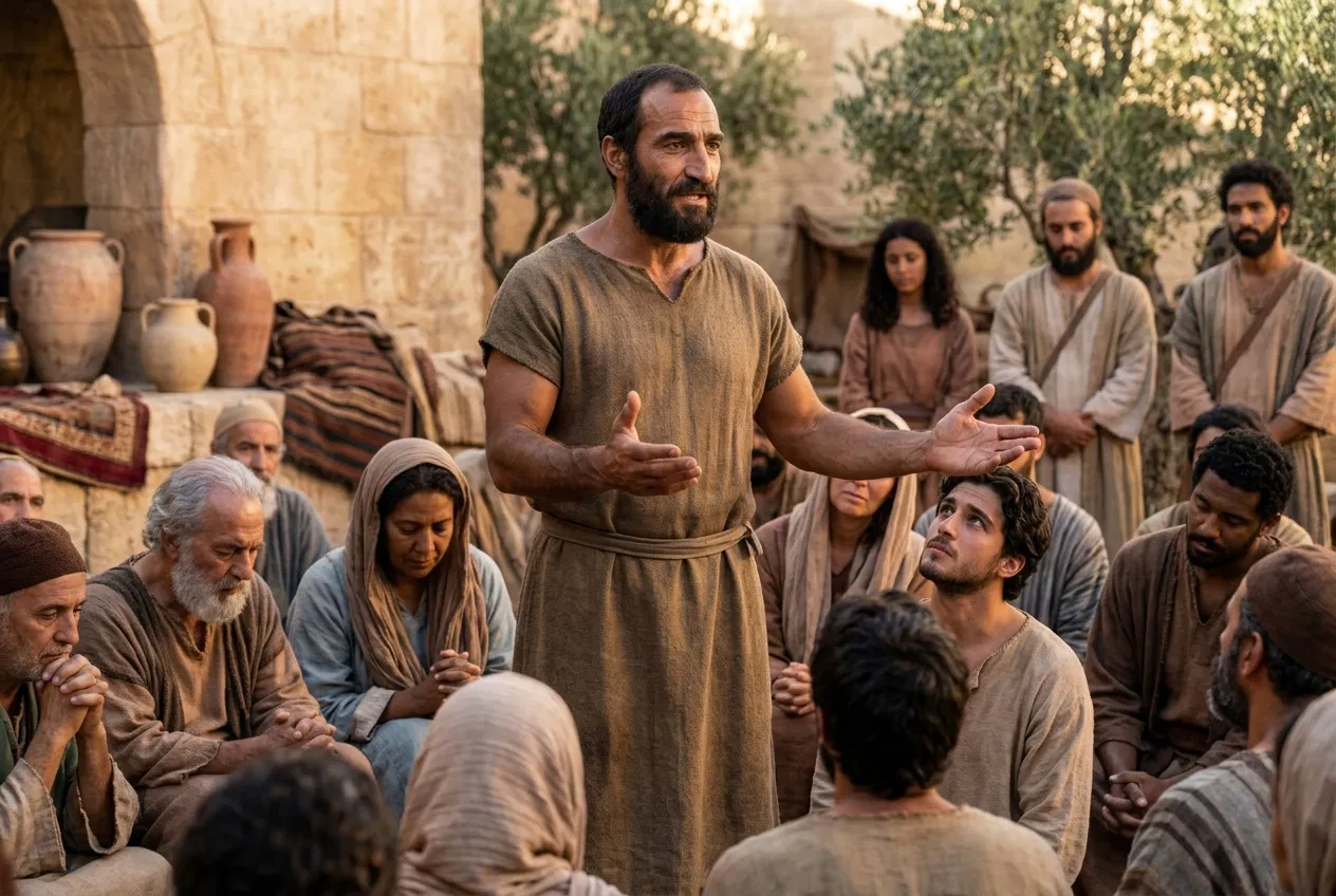 Elder Teaching a Seated Congregation